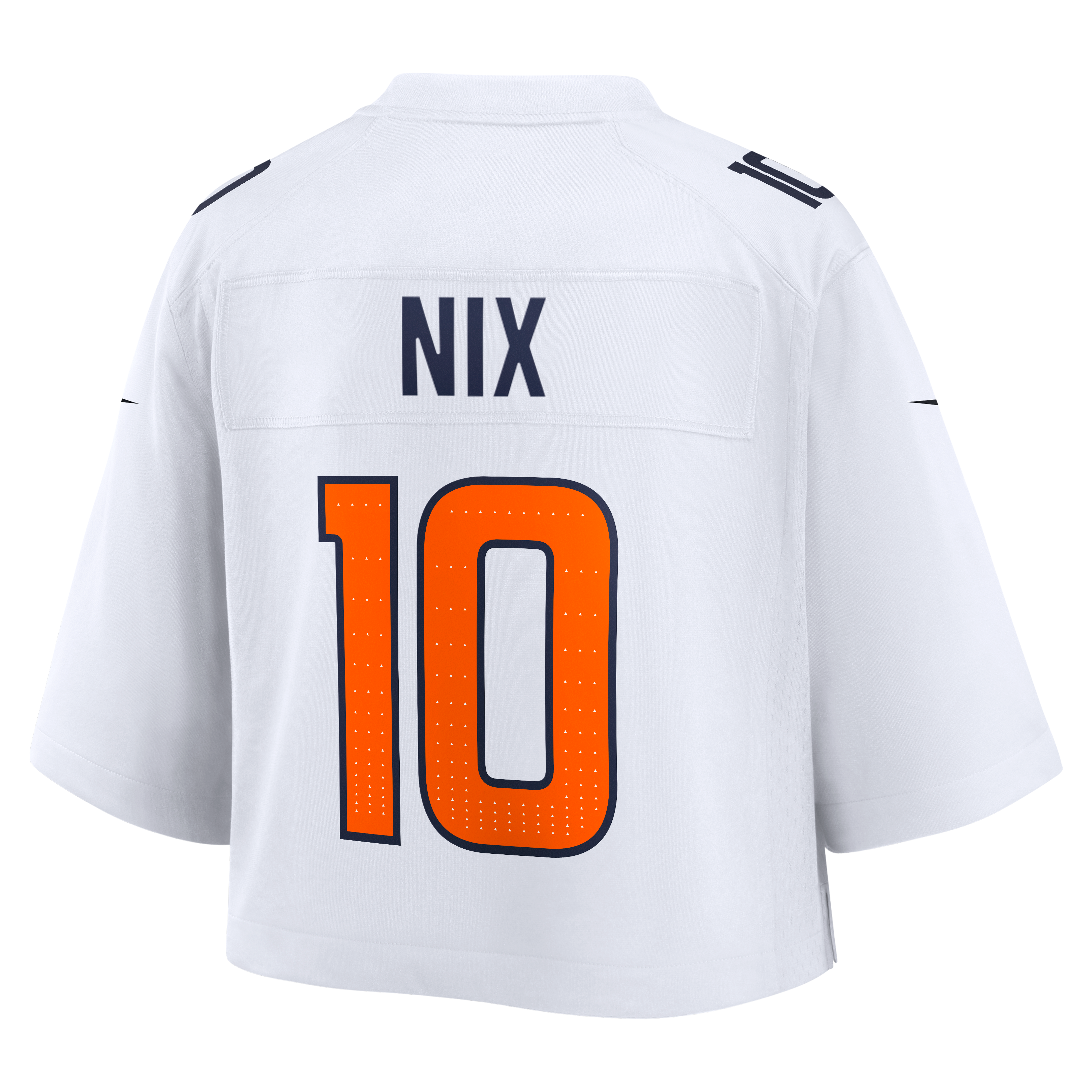 Women's Nike Bo Nix White Denver Broncos Cropped Fashion Game Jersey