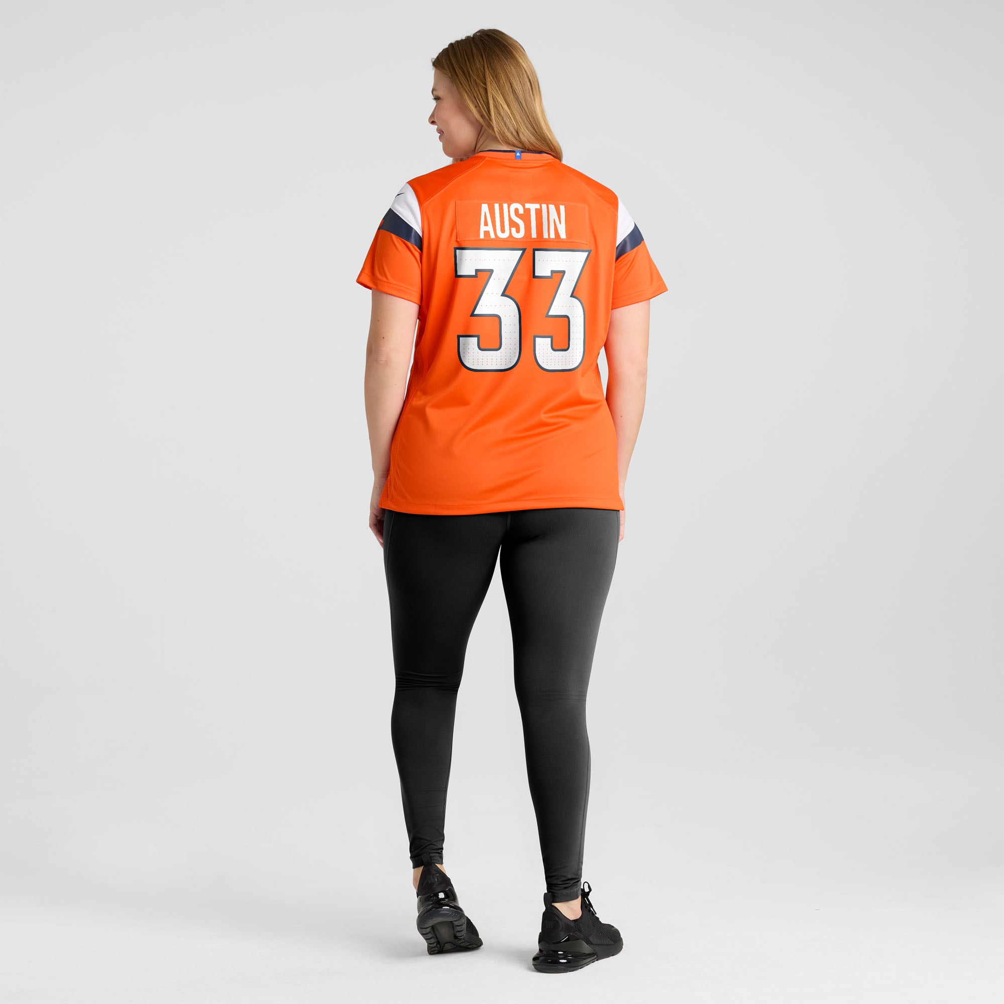 Maillot de match Nike Brent Austin orange des Broncos Denver pour femmes