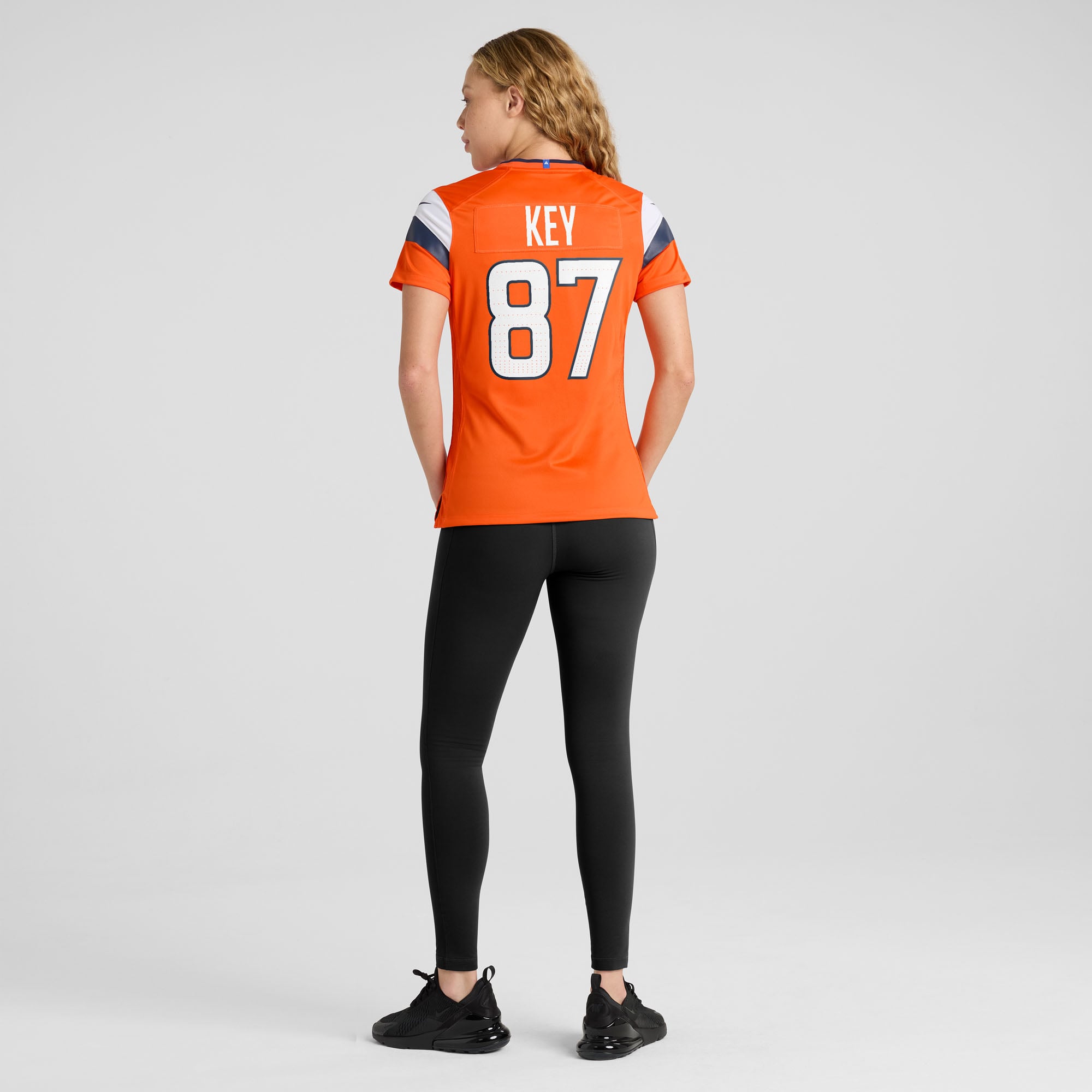Maillot de match Nike Dane Key orange pour femme des Broncos Denver