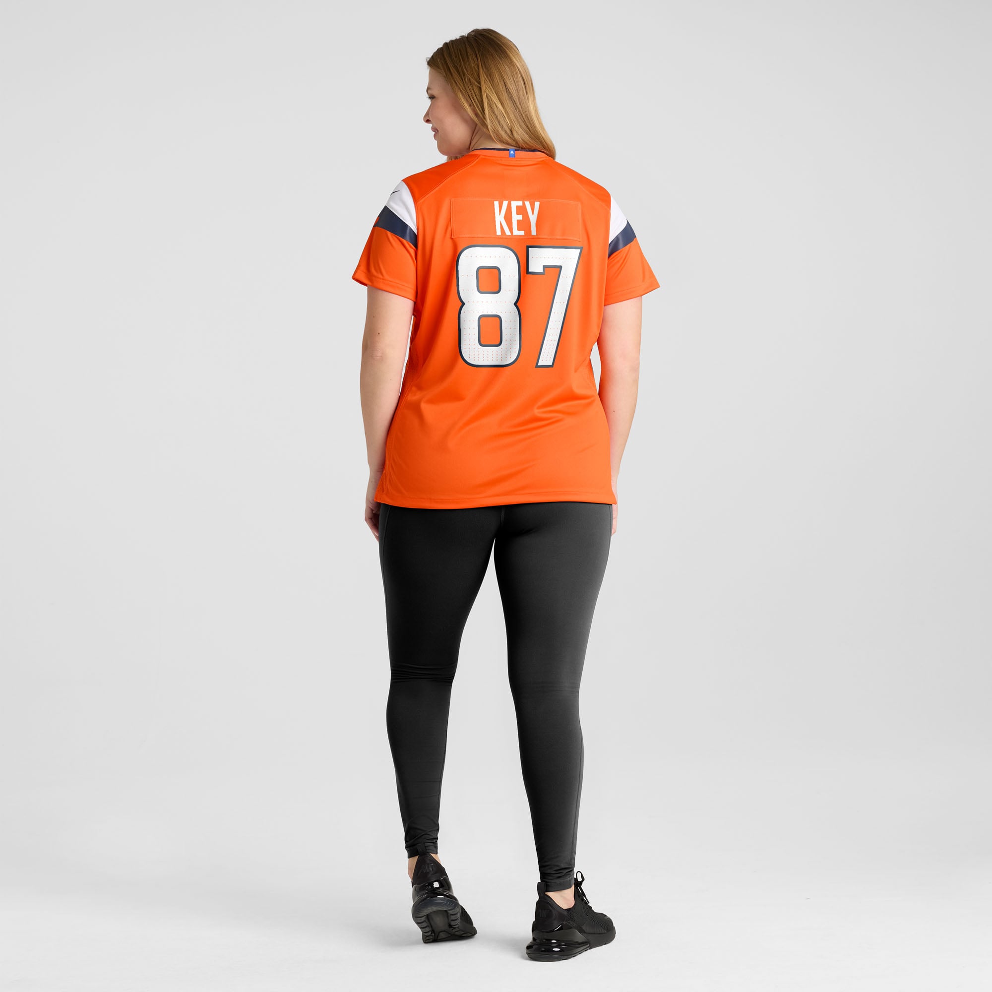 Maillot de match Nike Dane Key orange pour femme des Broncos Denver
