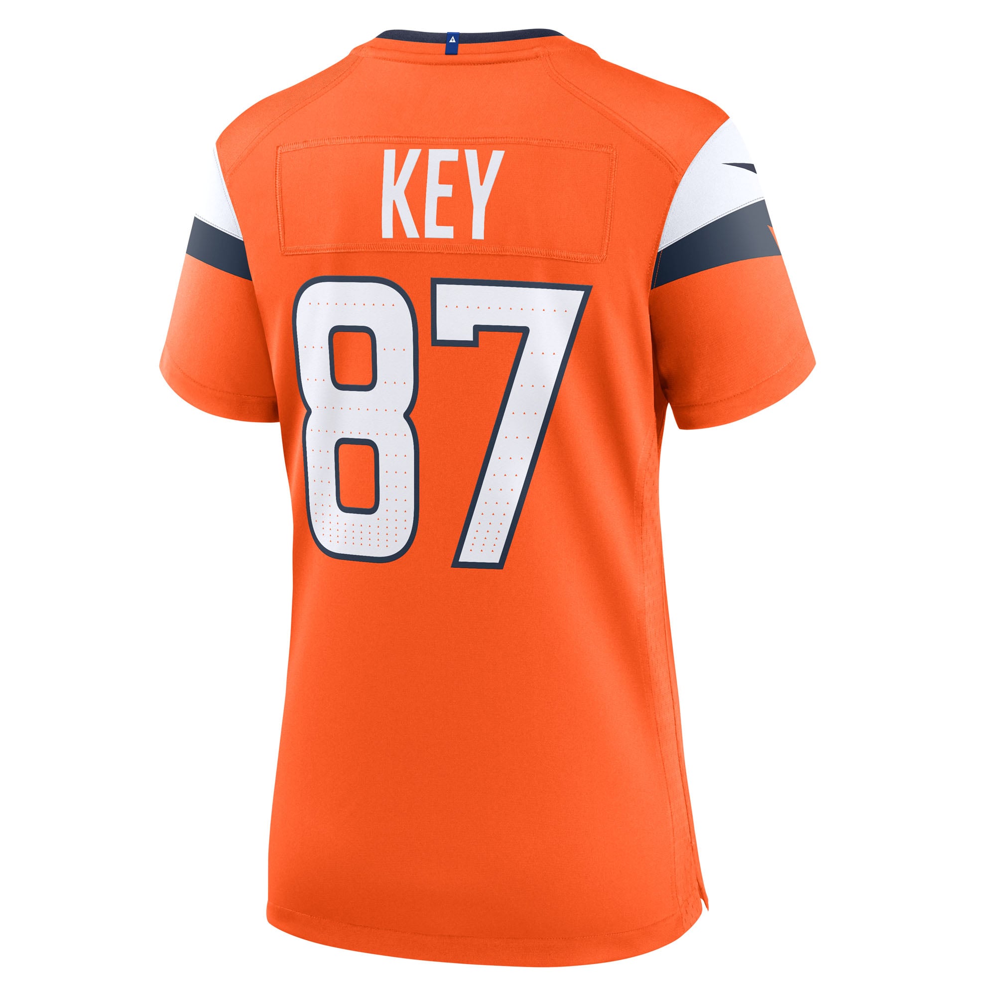 Maillot de match Nike Dane Key orange pour femme des Broncos Denver