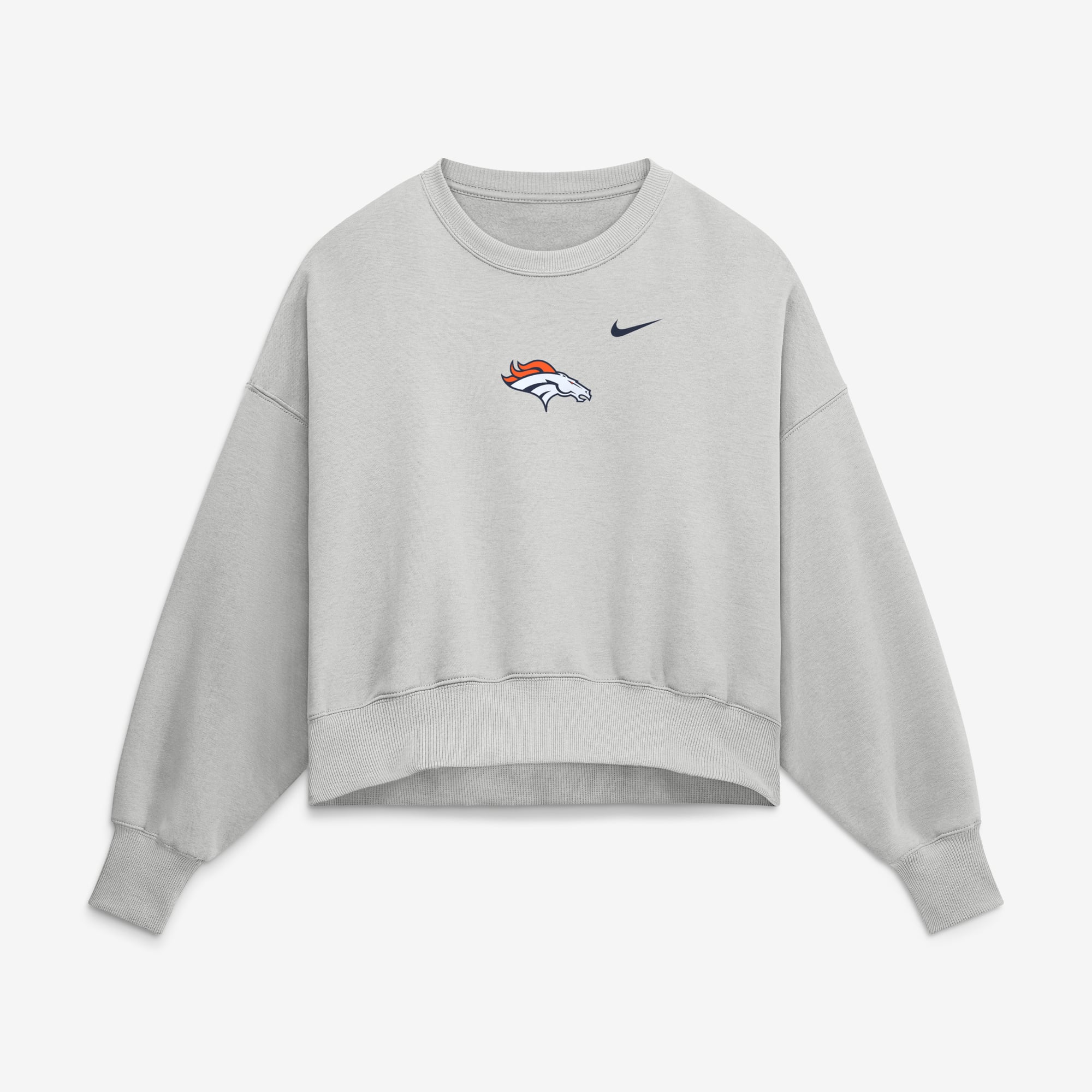 Sweat-shirt polaire surdimensionné Nike Denver Broncos Primetime Phoenix gris pour femme