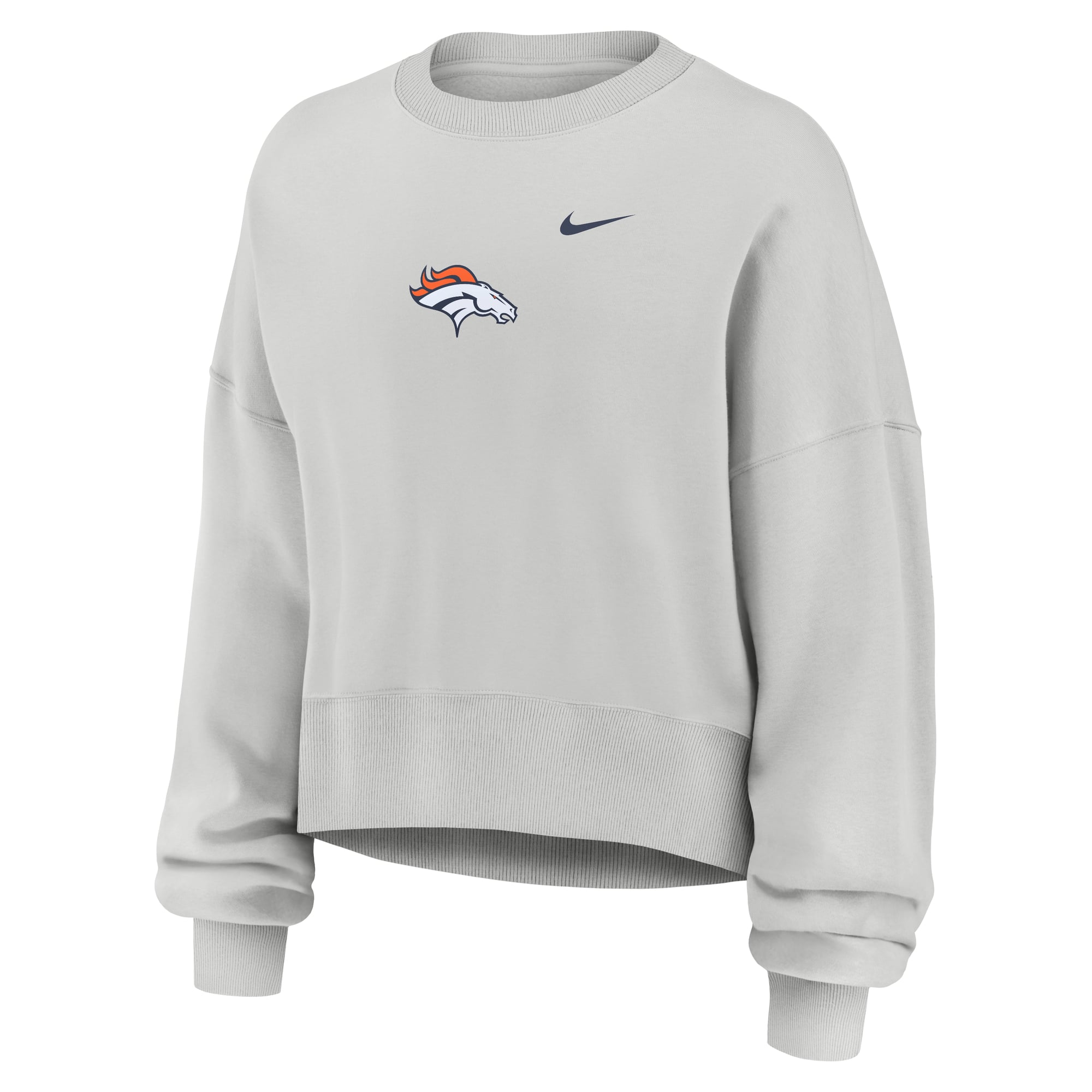 Sweat-shirt polaire surdimensionné Nike Denver Broncos Primetime Phoenix gris pour femme