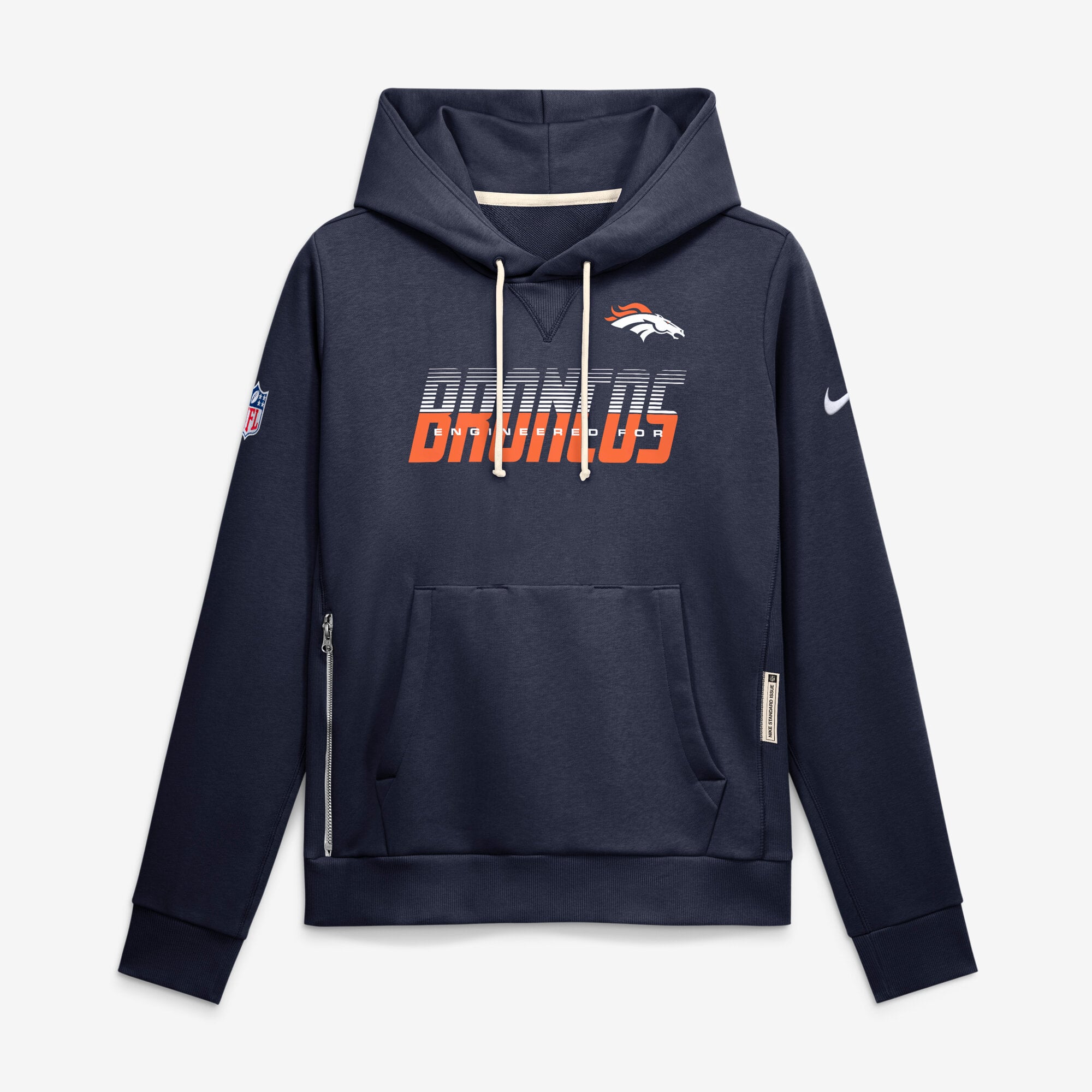 Sweat à capuche Nike Dri-FIT bleu marine Denver Broncos pour femme