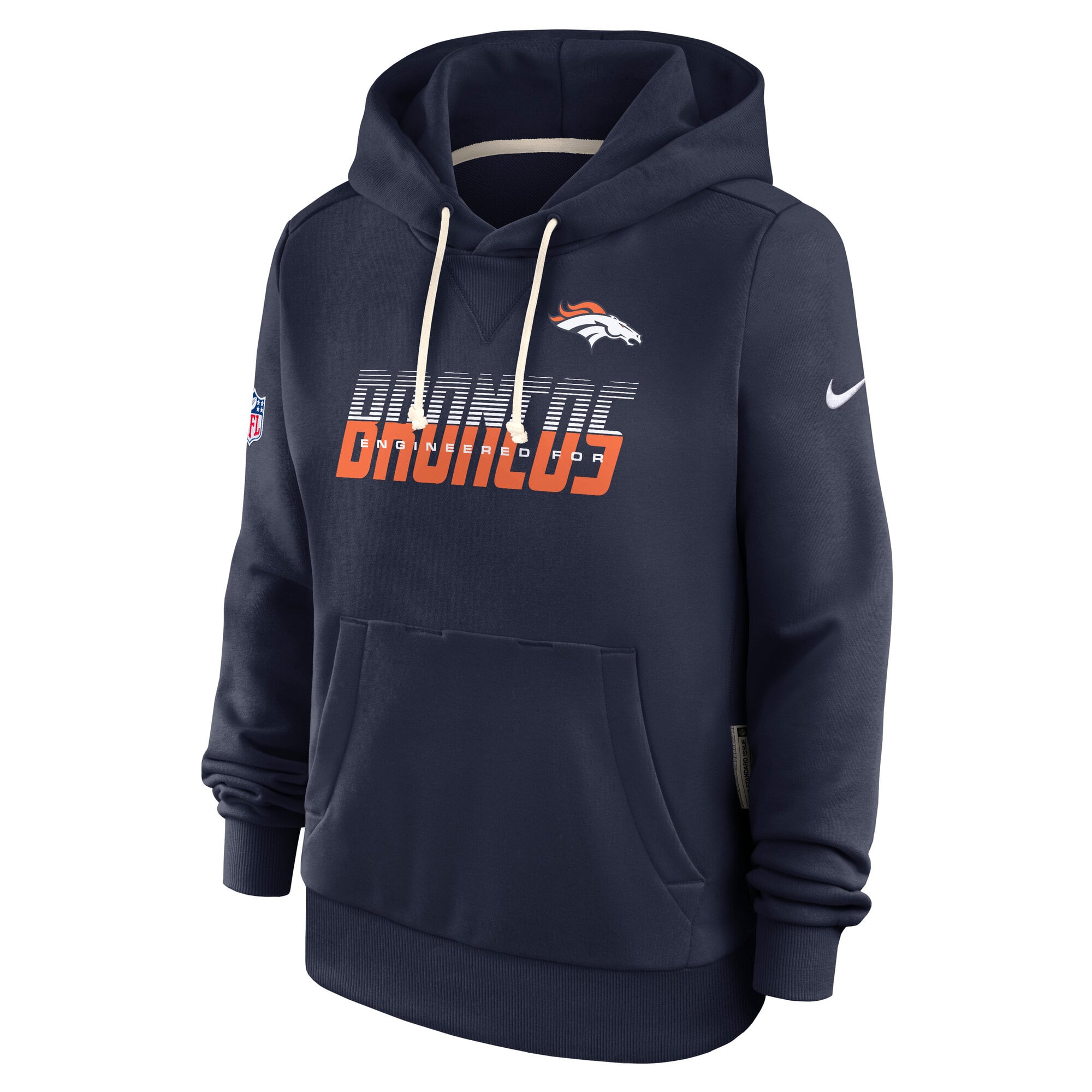 Sweat à capuche Nike Dri-FIT bleu marine Denver Broncos pour femme