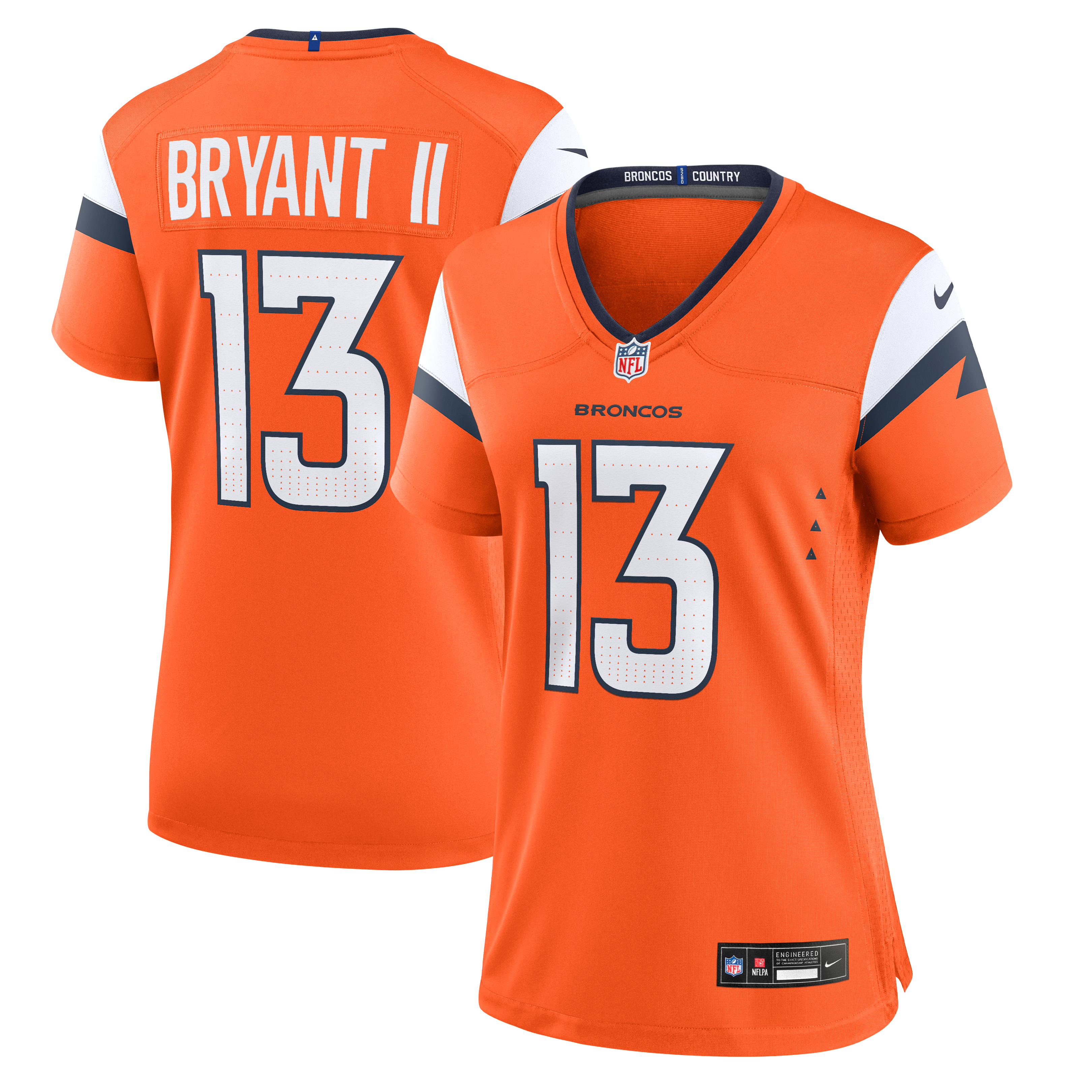 Maillot de match Nike Pat Bryant orange Denver Broncos pour femmes