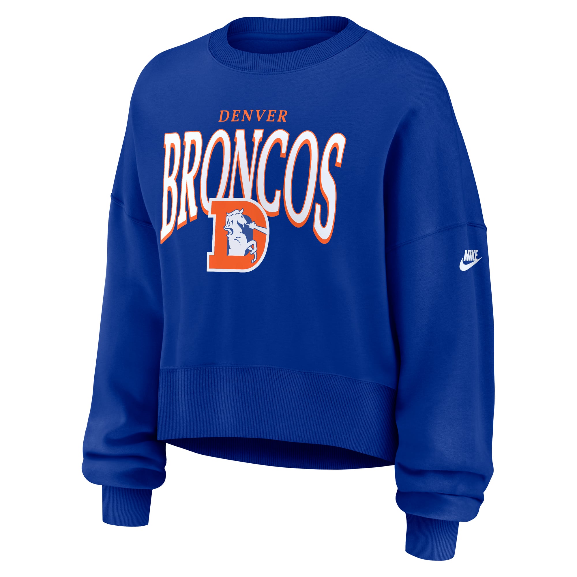 Sweat-shirt oversize en polaire Phoenix pour femme, bleu royal, Denver Broncos de Nike