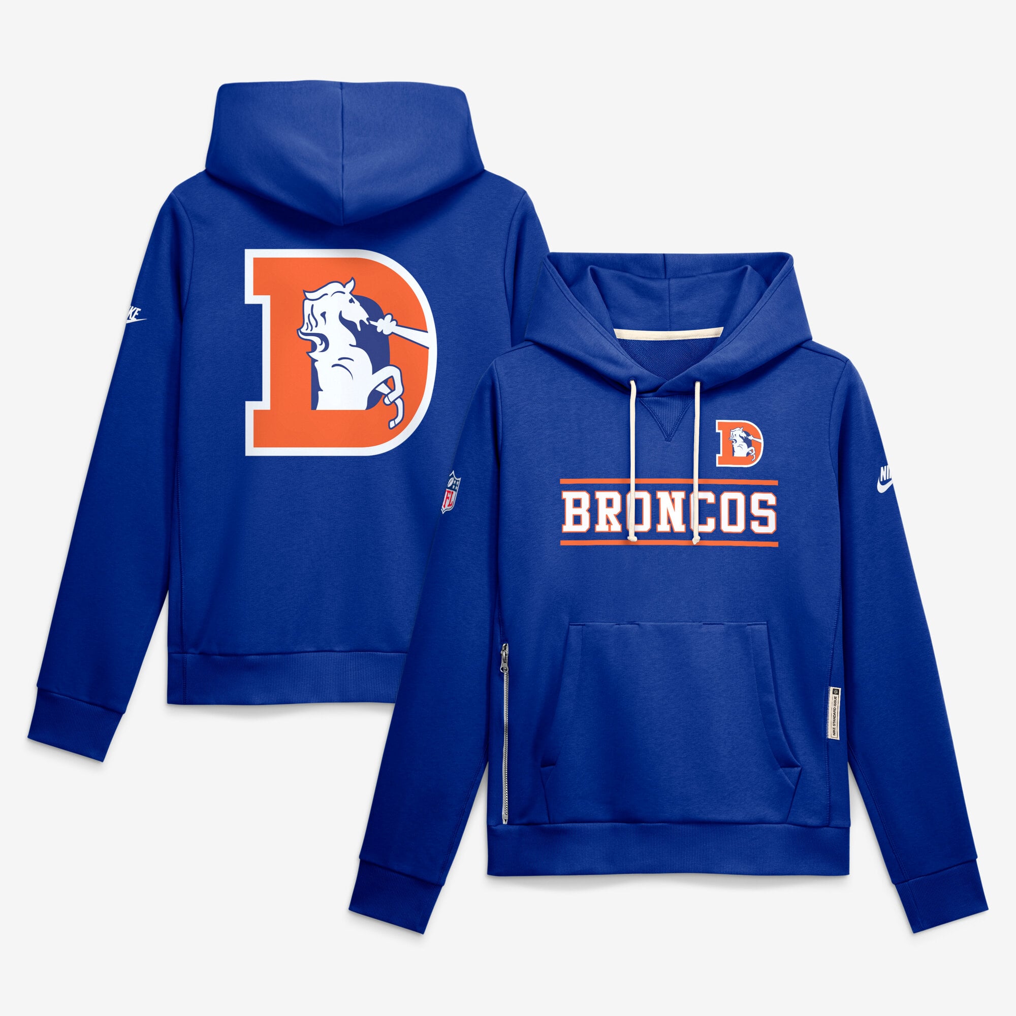 Sweat à capuche Nike Dri-FIT alternatif pour femme, coloris Royal Denver Broncos Sideline Standard Issue.