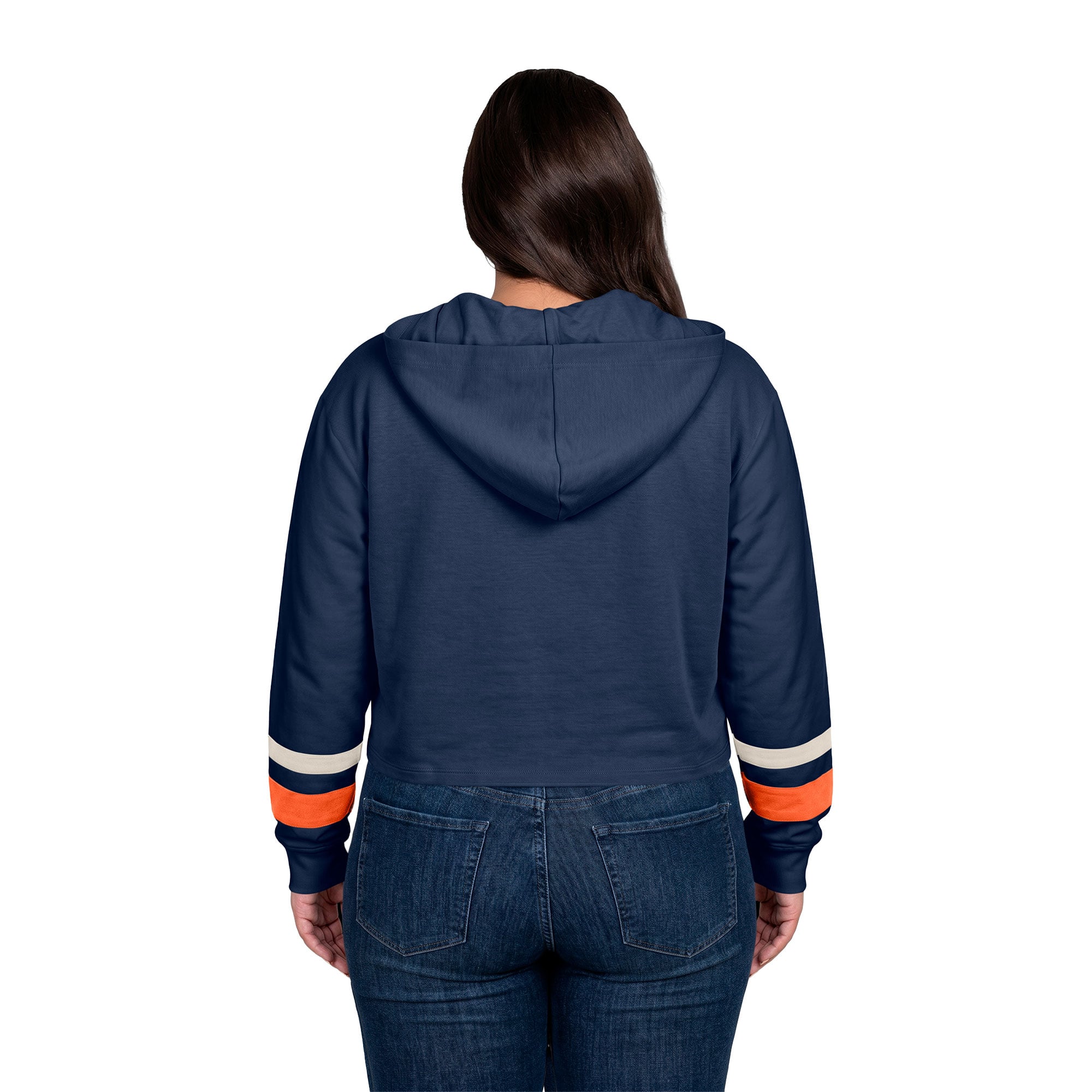 Sweat à capuche rétro lacets New Era bleu marine Denver Broncos pour femmes grandes tailles