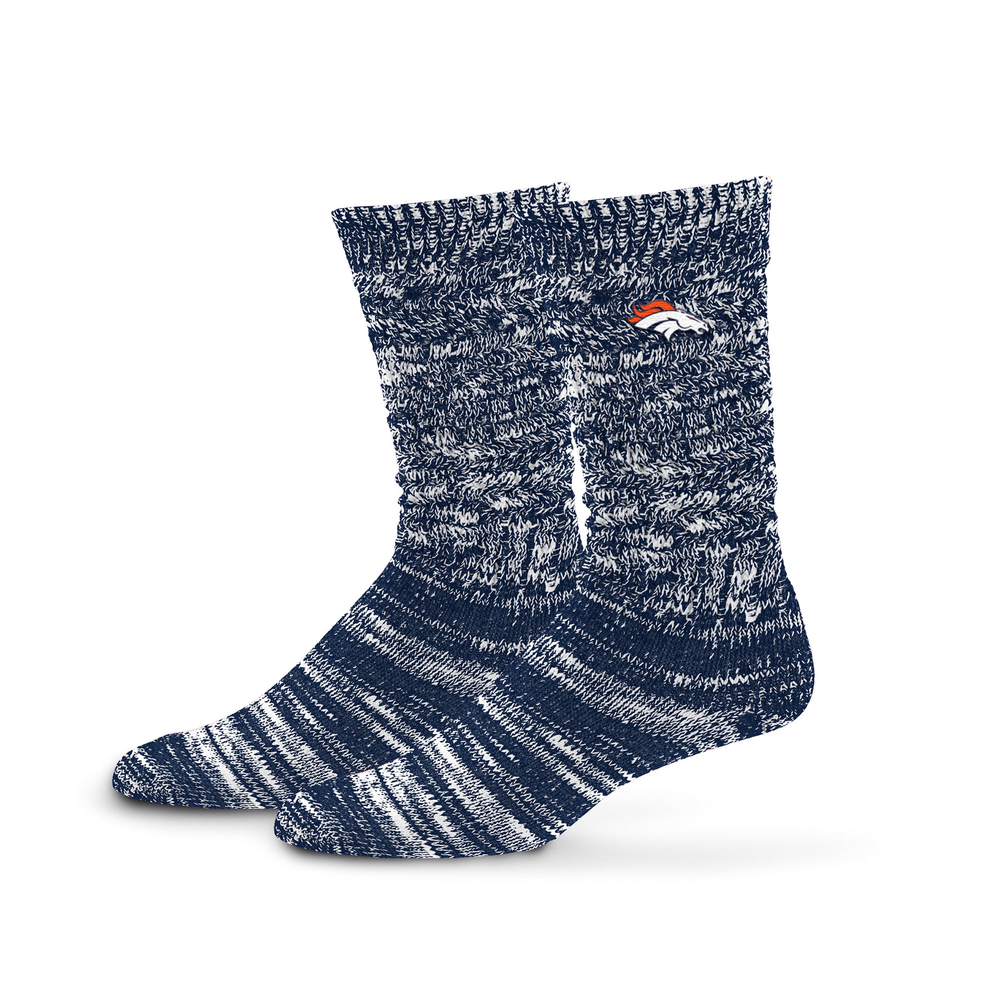 Chaussettes boyfriend texturées et slouchy Denver Broncos bleu marine PRO Compression pour femmes