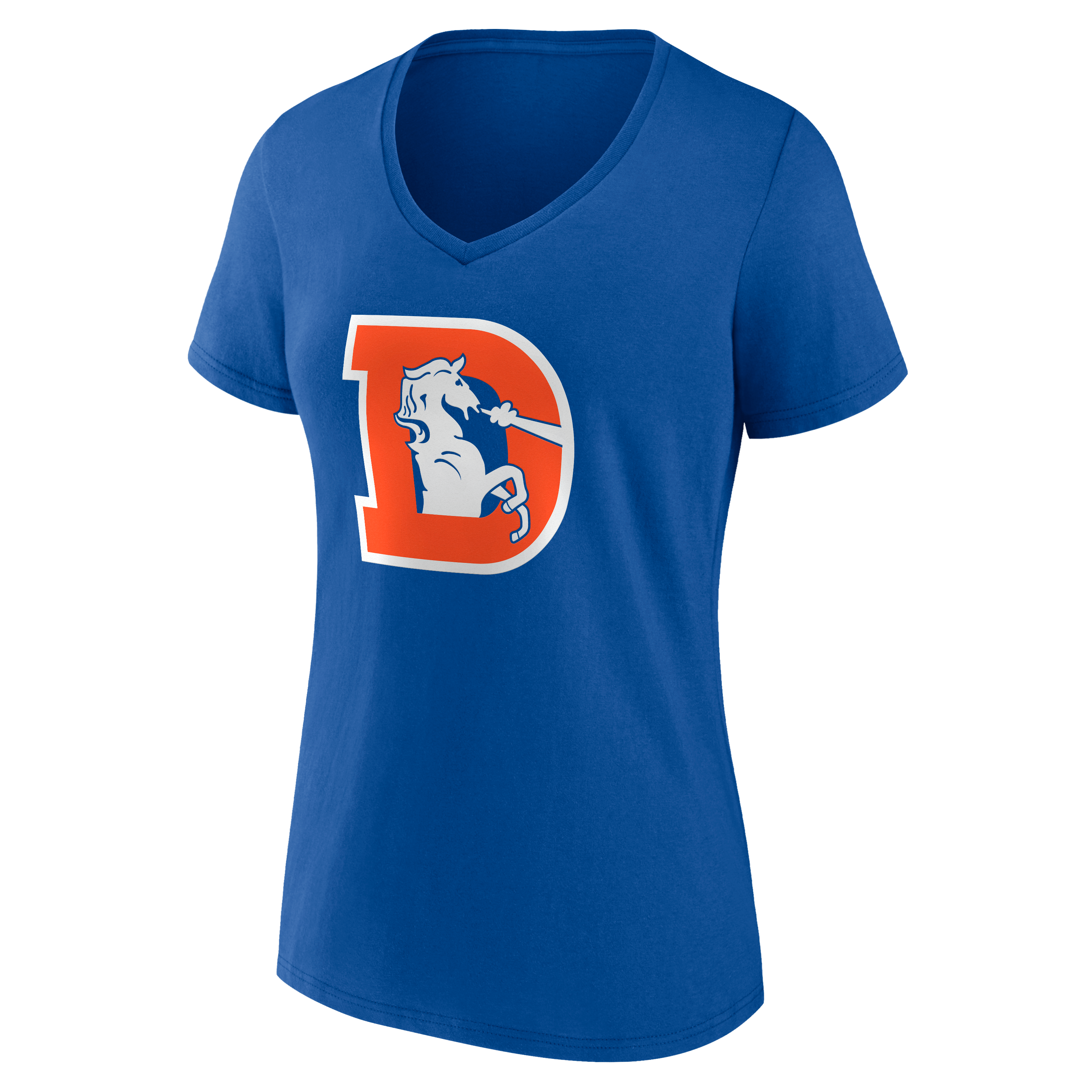 Women's Royal Denver Broncos Team Authentic Classic Personalized Name & Number V-Neck T-Shirt