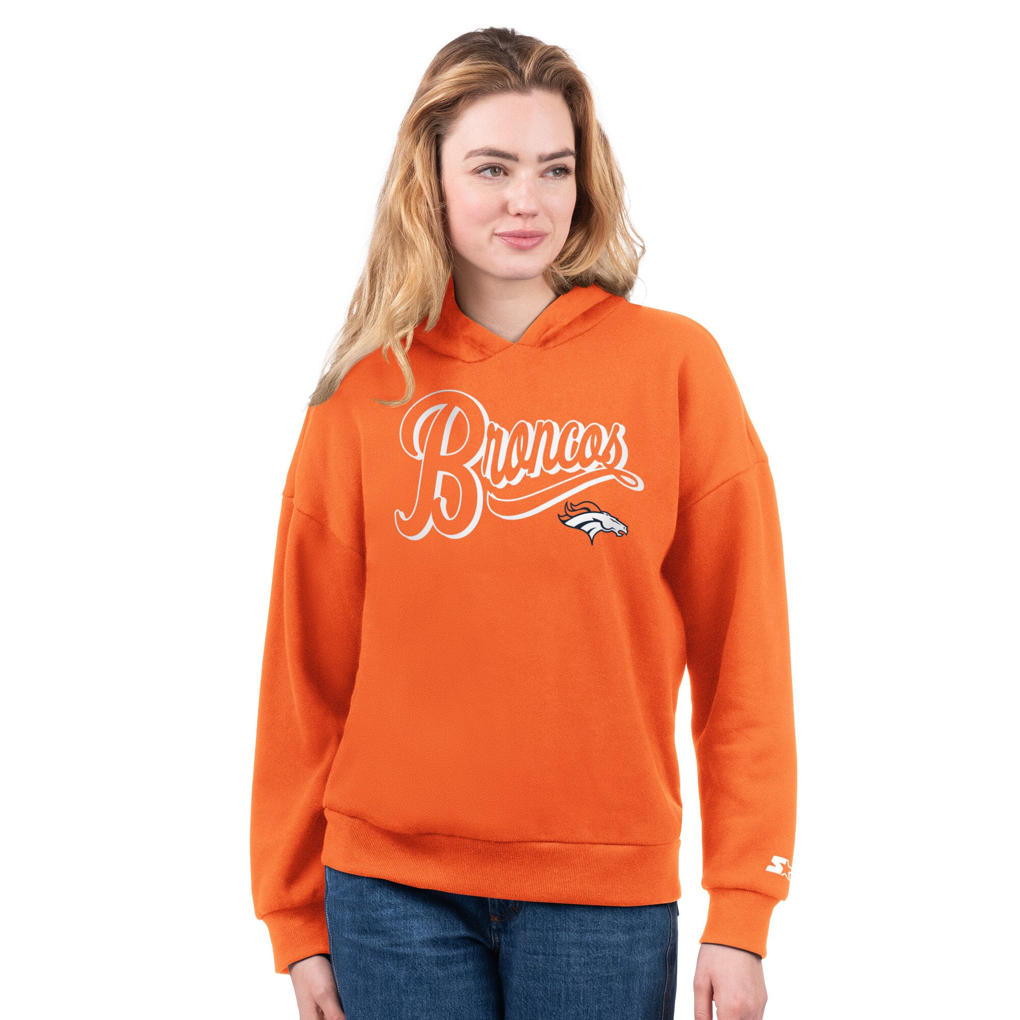 Ensemble sweat à capuche et t-shirt Starter bleu marine/orange Denver Broncos pour femmes