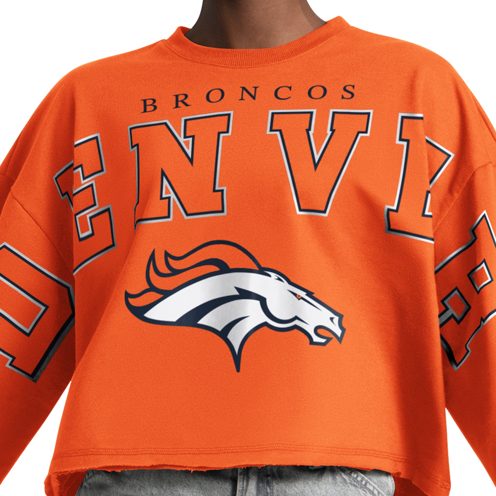 Sweat-shirt court Starter Orange Denver Broncos Bleachers pour femmes
