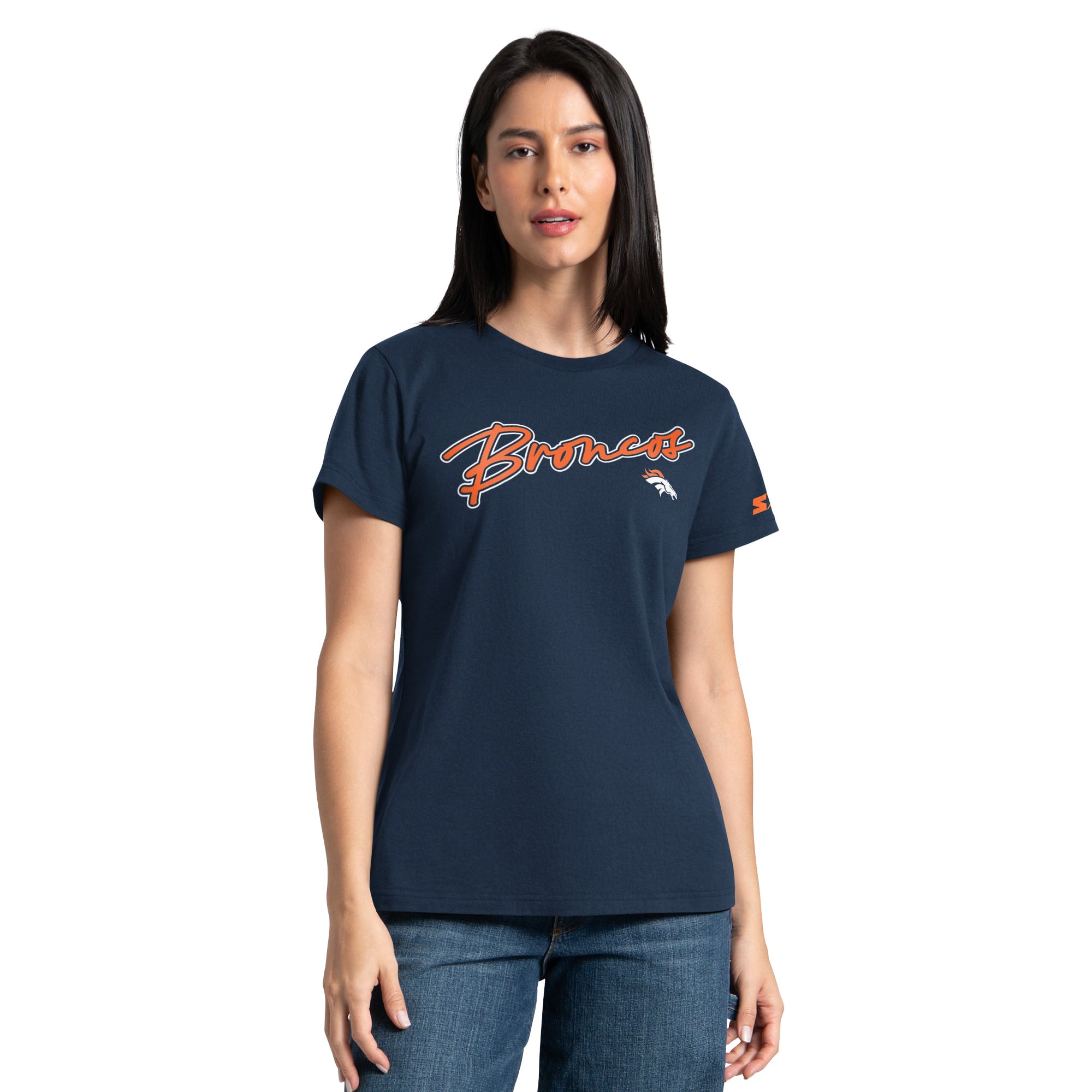 Pack de t-shirts Starter orange/marine Denver Broncos pour femmes