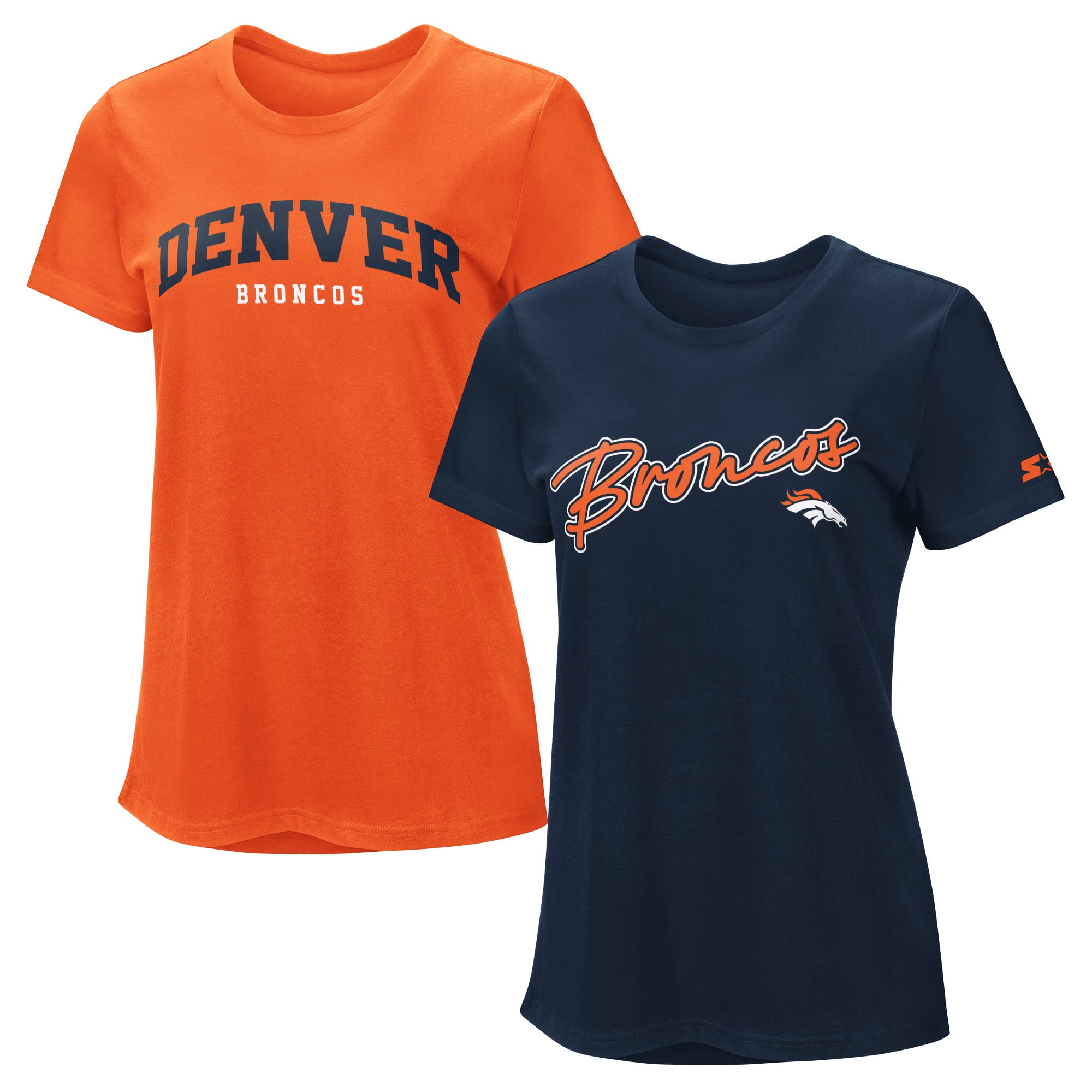 Pack de t-shirts Starter orange/marine Denver Broncos pour femmes