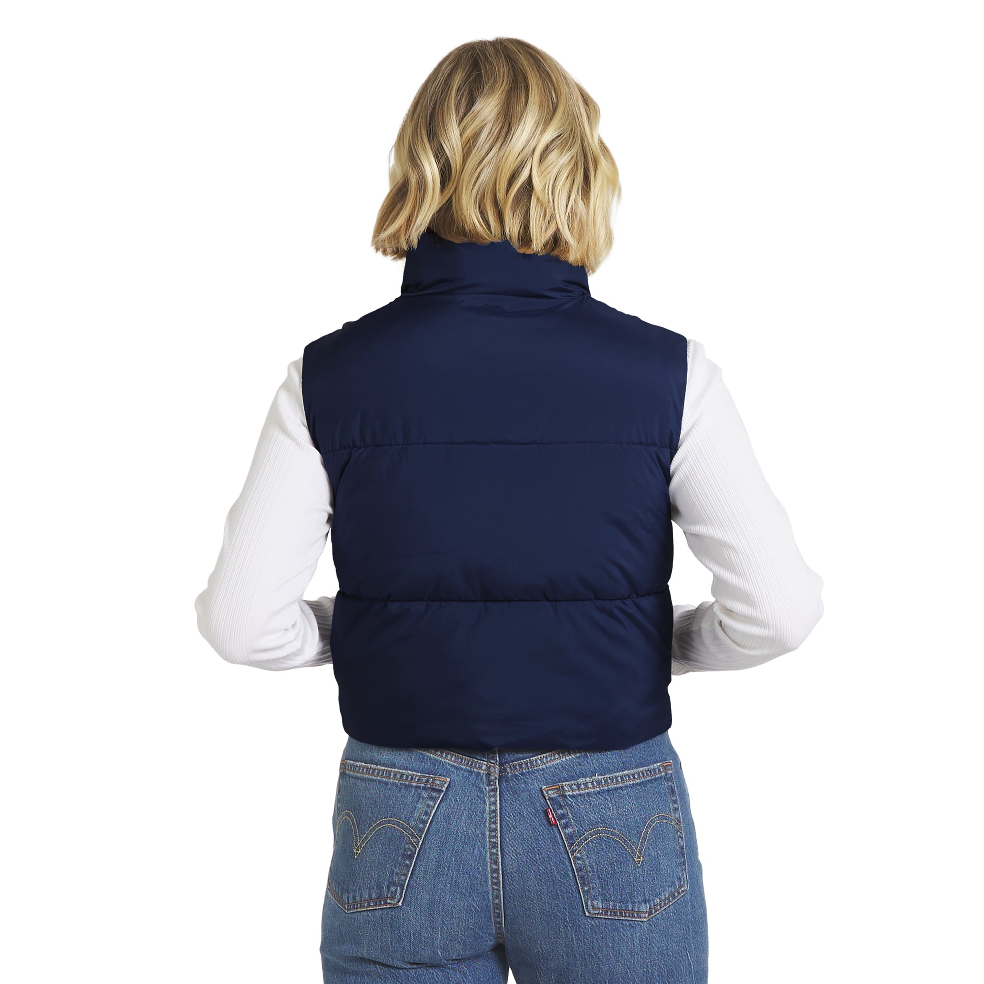 Gilet matelassé court zippé bleu marine Denver Broncos de la marque WEAR by Erin Andrews