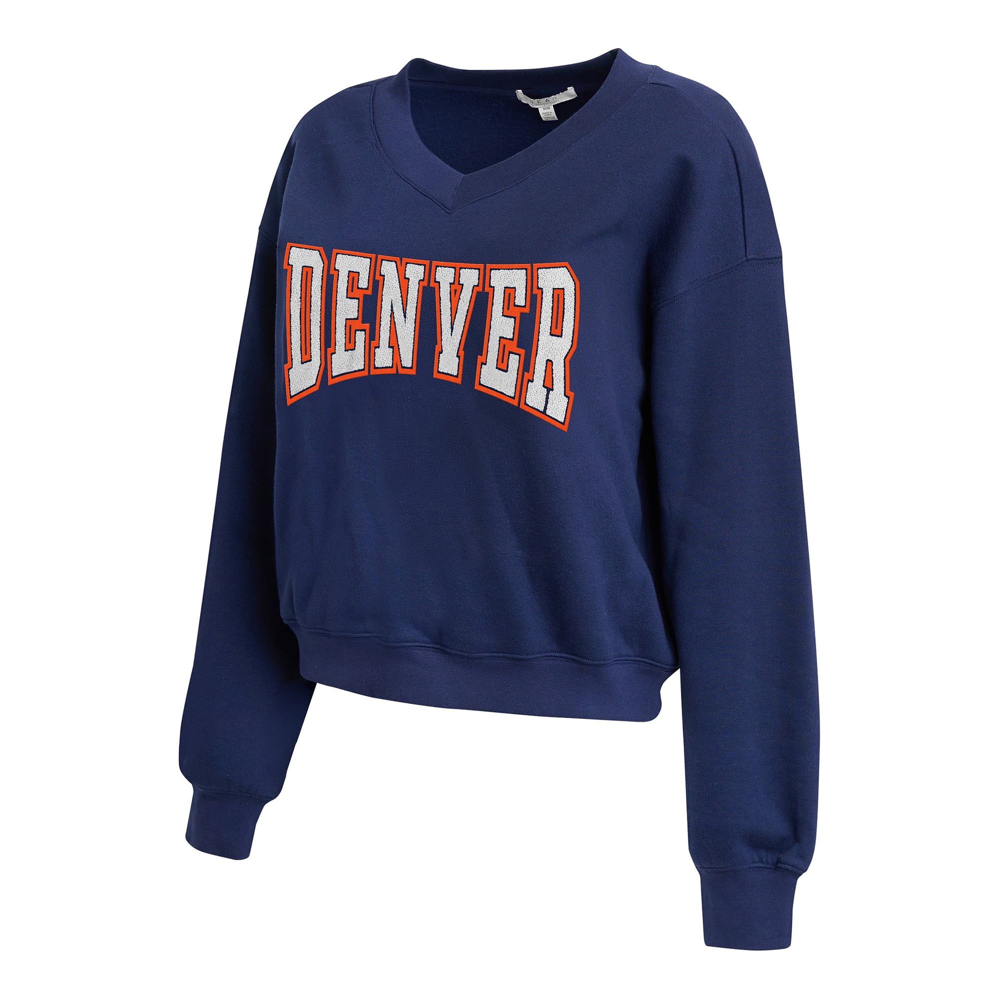 Women's WEAR by Erin Andrews Navy Denver Broncos Fleece V-Neck Lounge Set