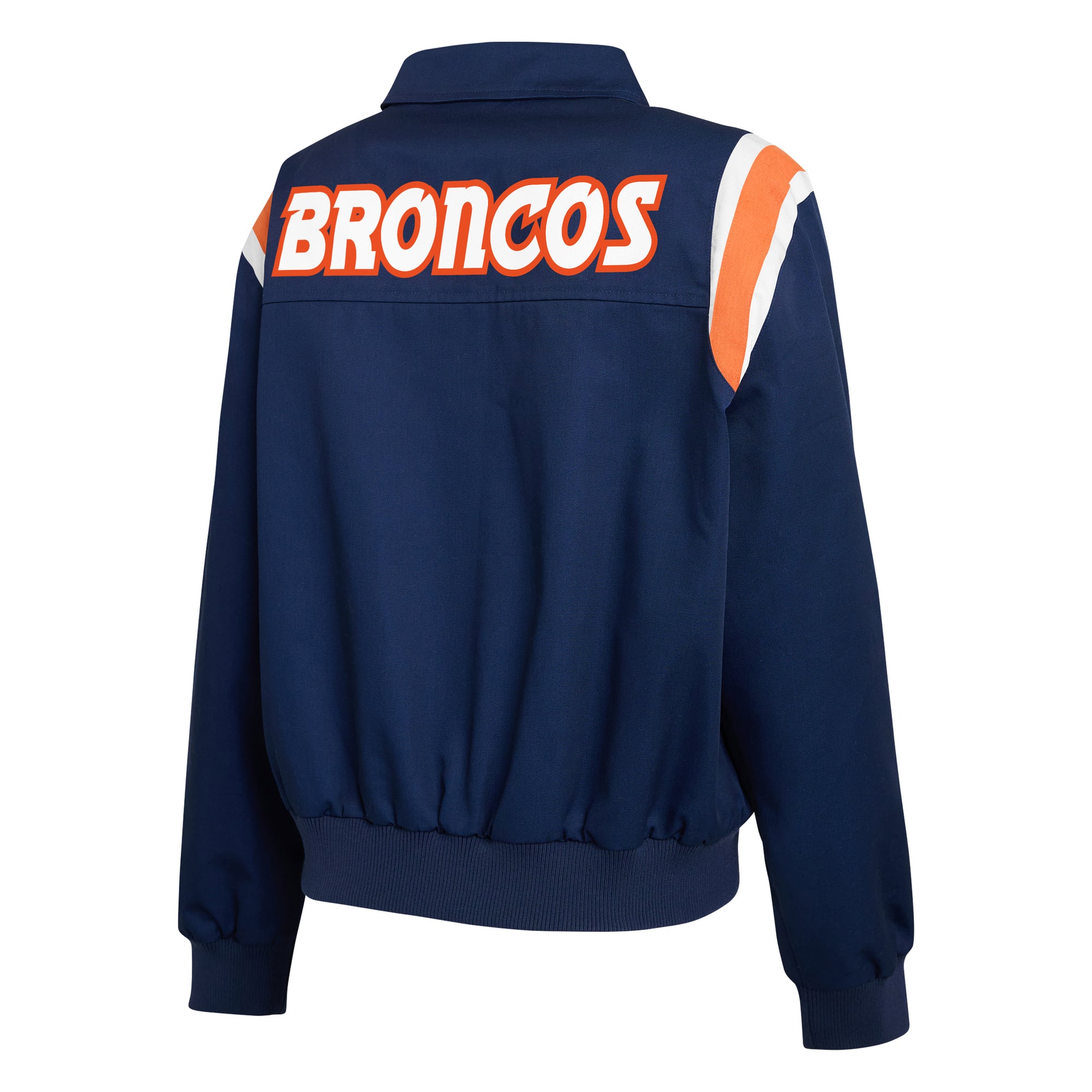 Veste zippée intégrale en sergé à rayures marine Denver Broncos pour femme, de la marque WEAR by Erin Andrews