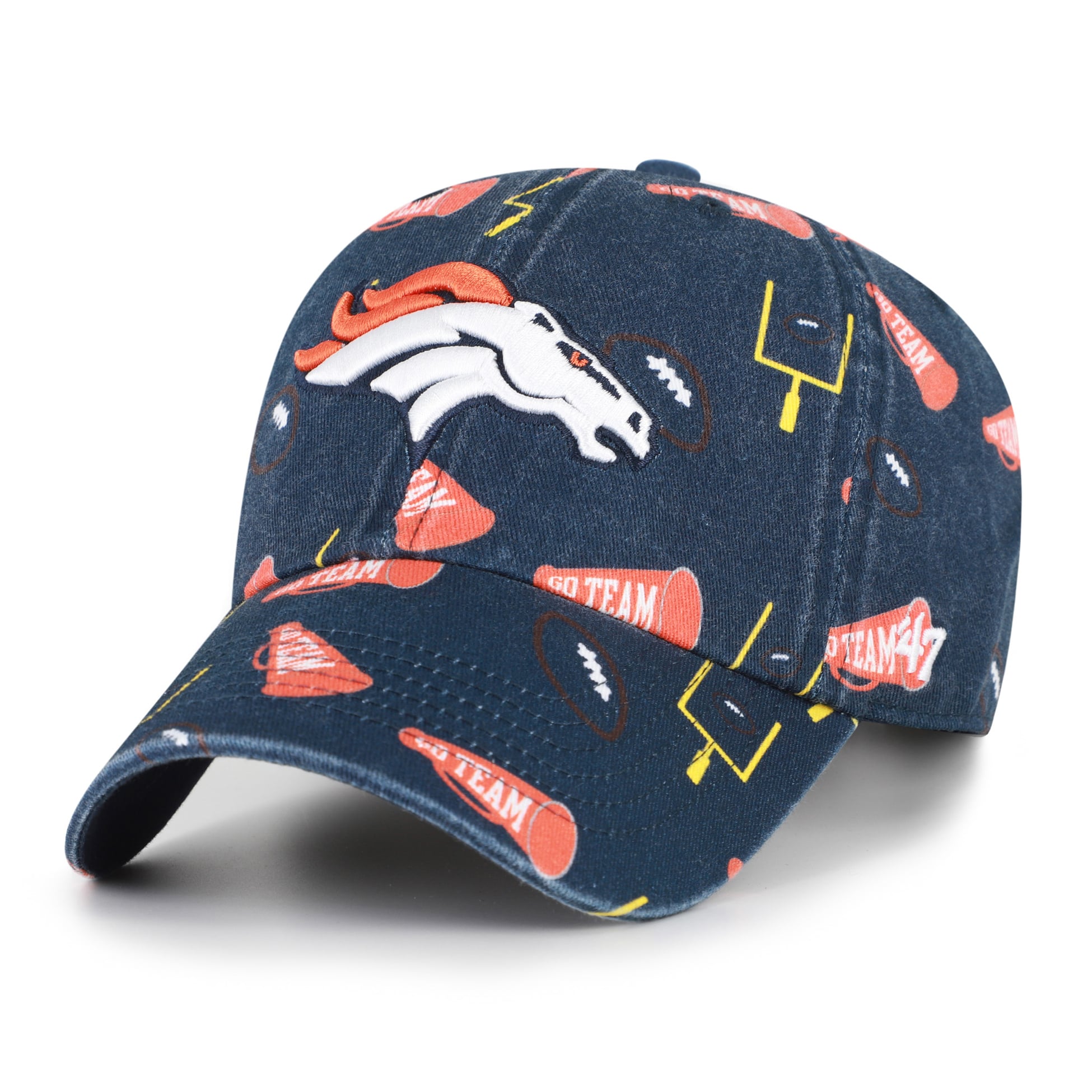 Youth '47  Navy Denver Broncos Stomping Ground Clean Up Adjustable Hat