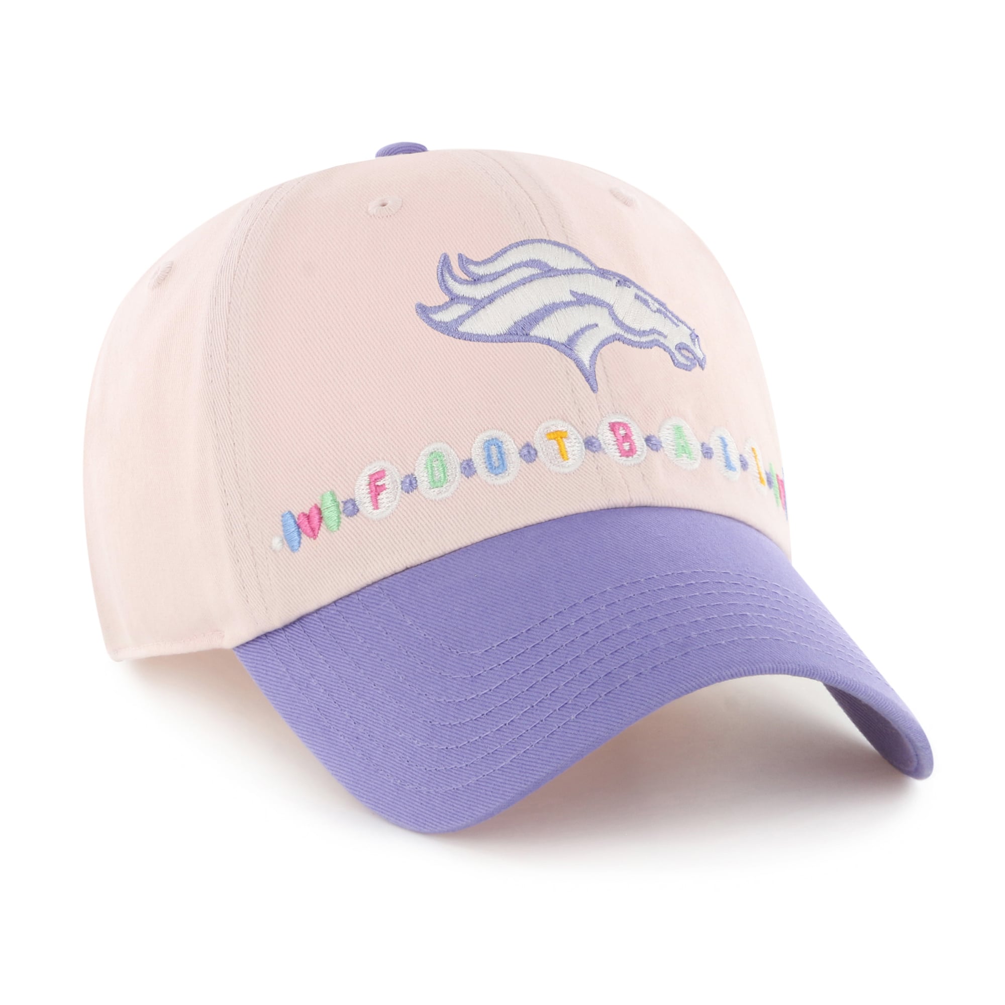 Youth '47 Pink/Purple Denver Broncos Friendship Bracelet Clean Up Adjustable Hat