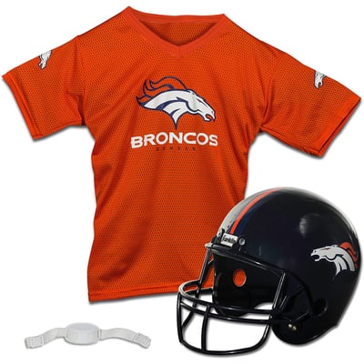 Denver Broncos Franklin Sports Youth NFL Deluxe Helmet & Jersey Set - Orange
