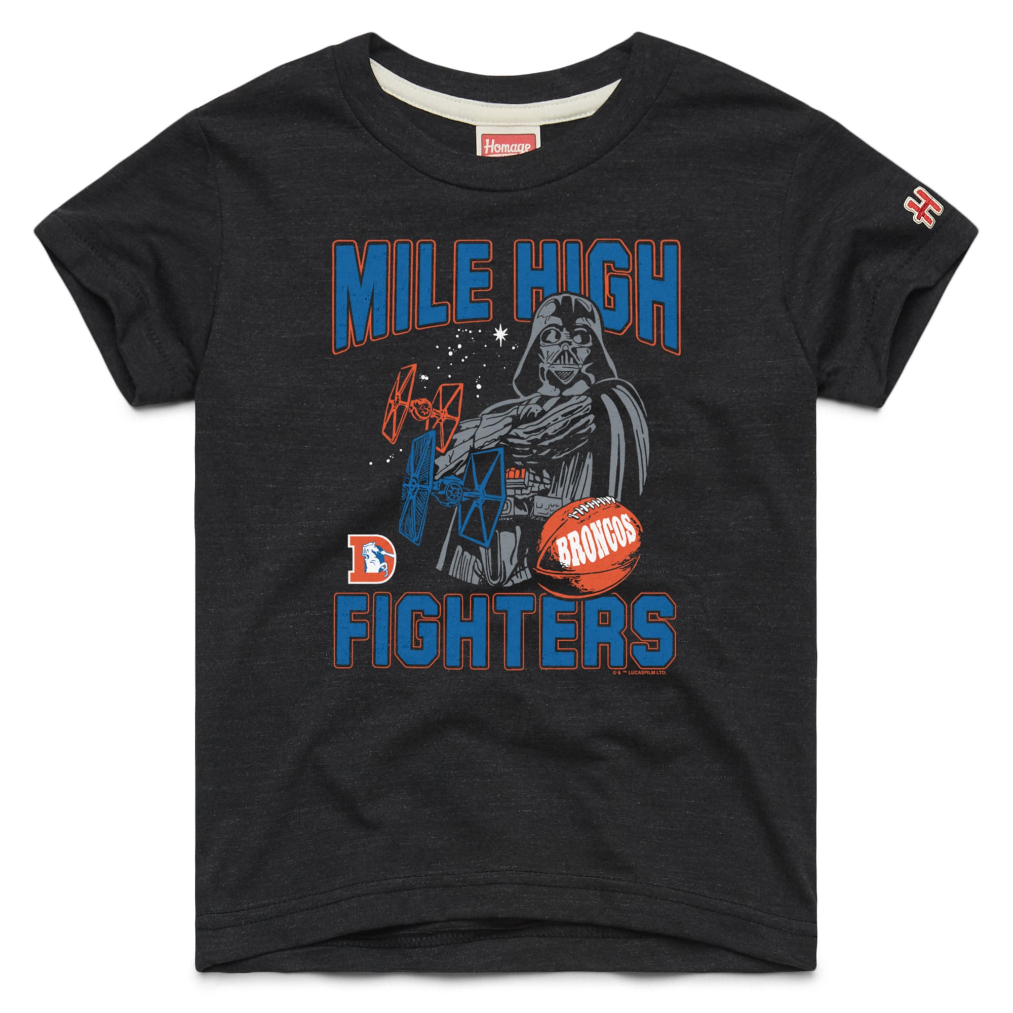 T-shirt noir hommage jeunesse Denver Broncos Star Wars x NFL Tri-Blend