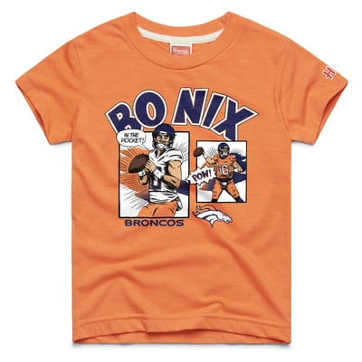Bo Nix Denver Broncos Homage Youth Player Graphic Tri-Blend T-Shirt - Orange