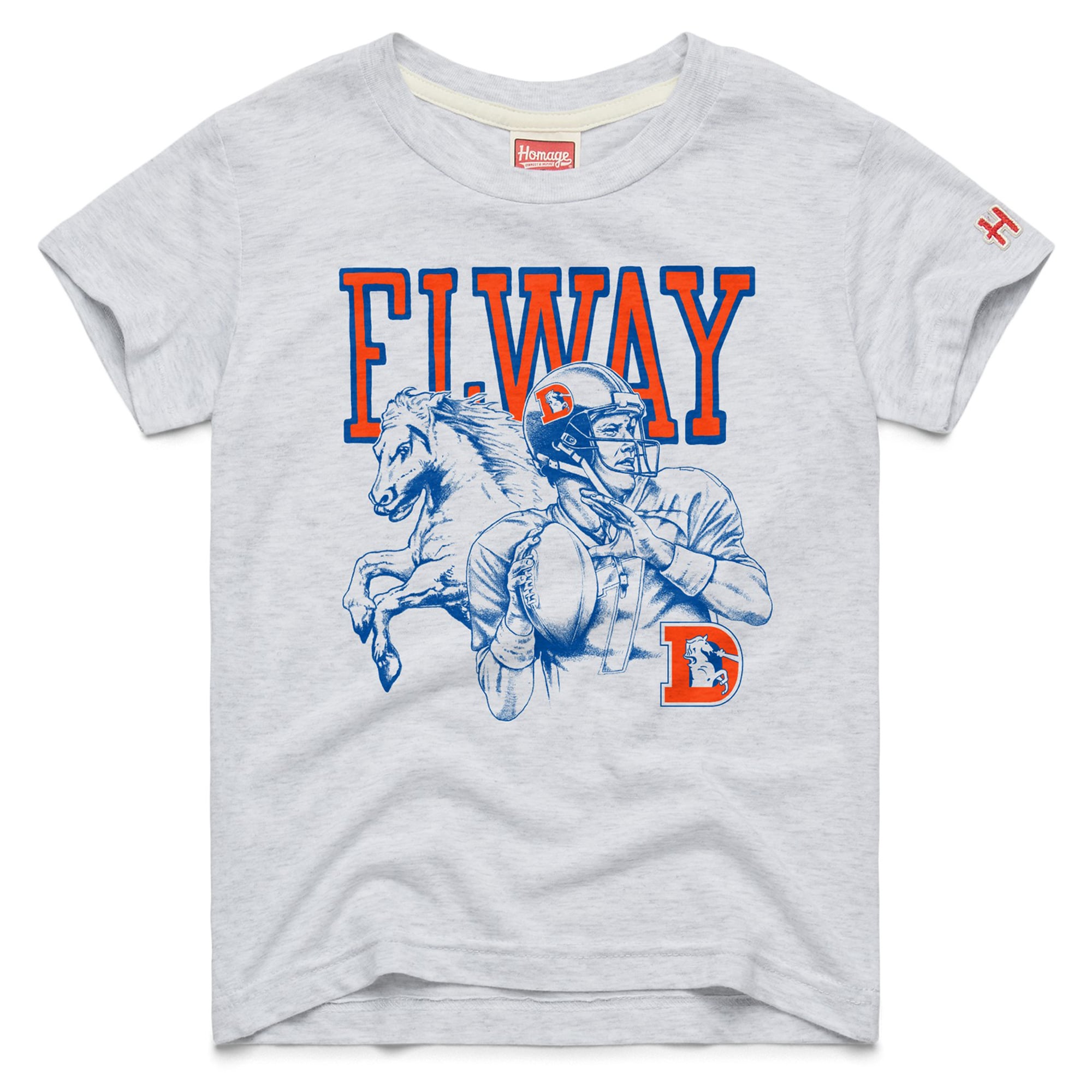Youth Homage John Elway Denver Broncos Ash Retired Greats T-Shirt