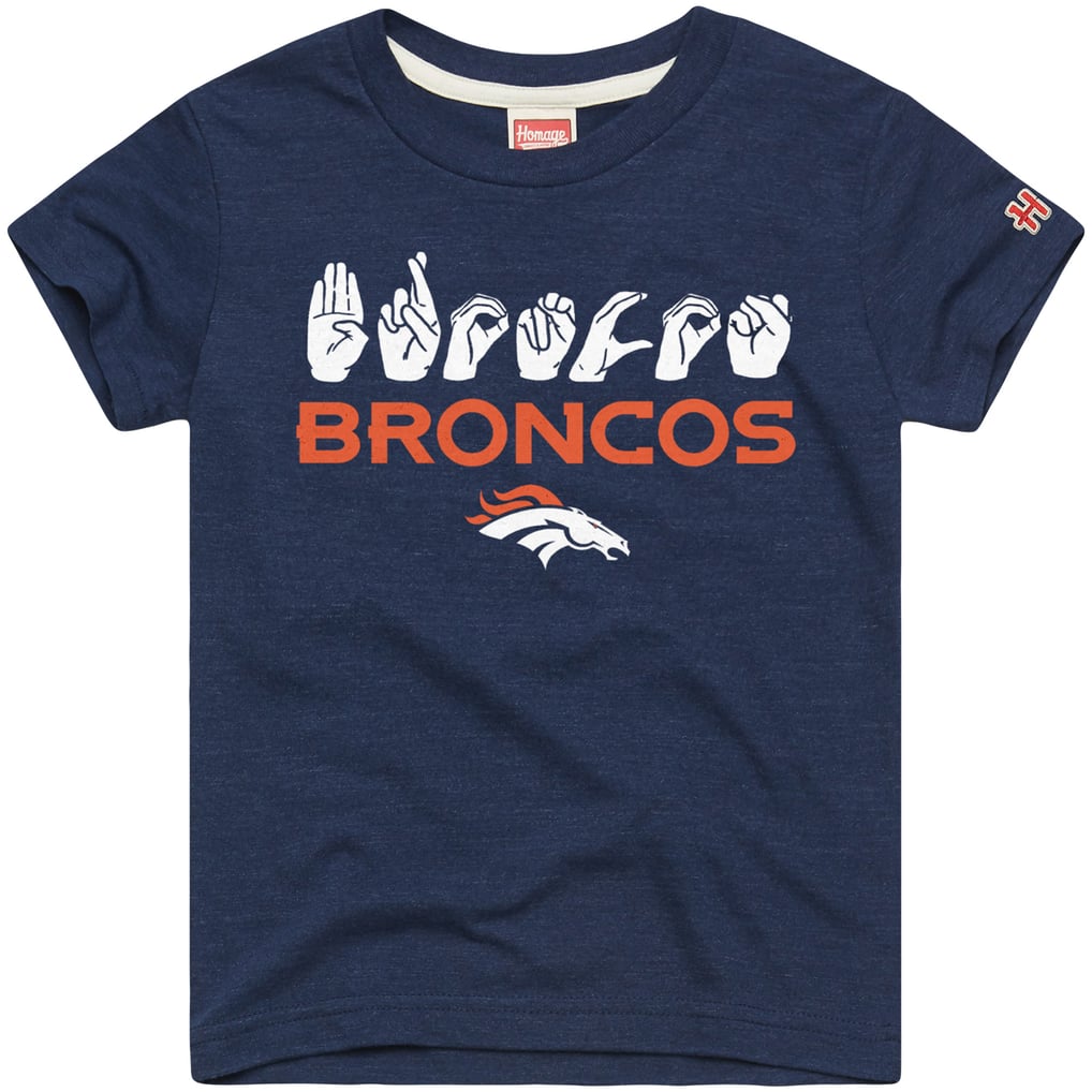 Denver Broncos Homage Youth Love Sign x ASL 2.0 Tri-Blend T-Shirt - Navy