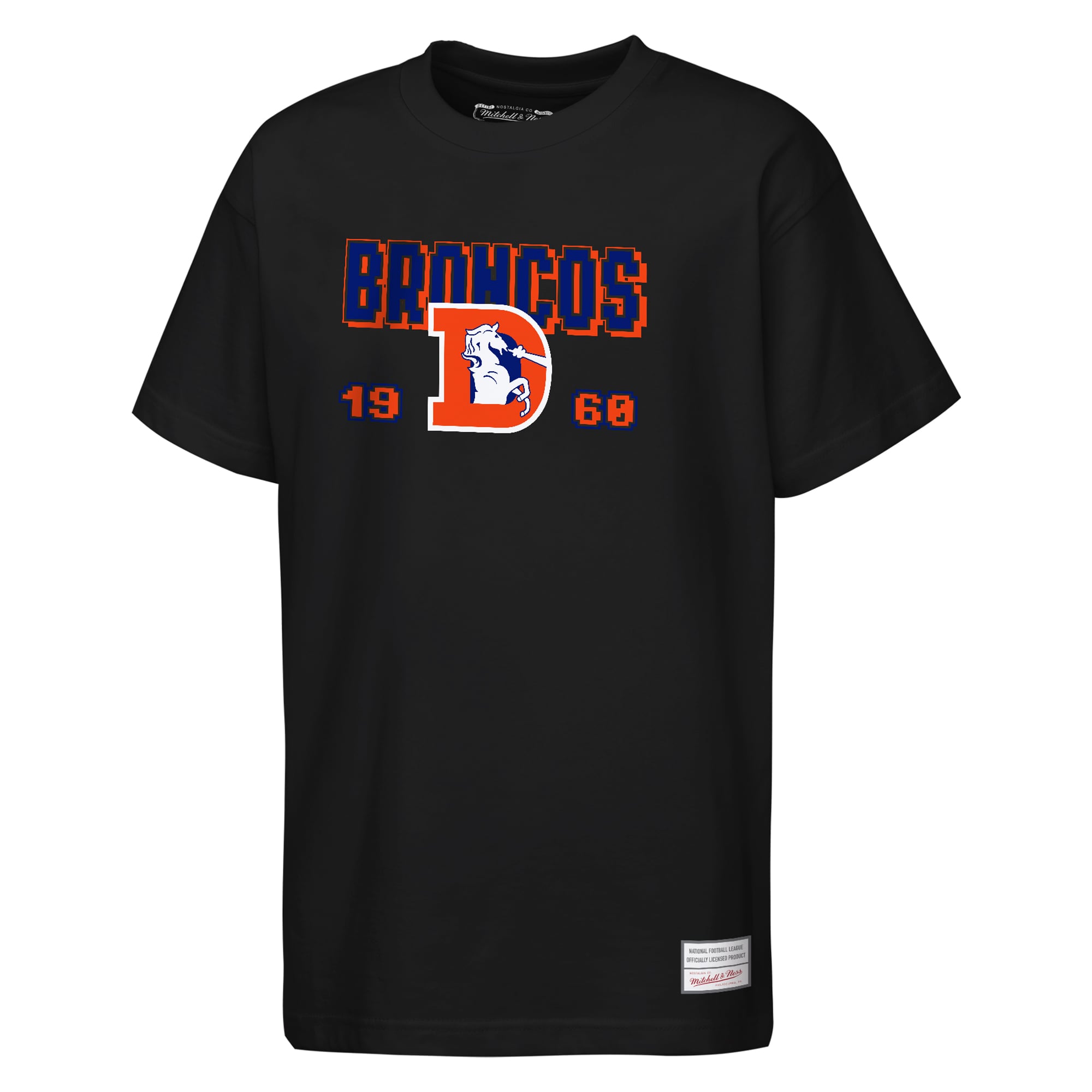 Youth Mitchell & Ness  Black Denver Broncos Retro Arcade T-Shirt
