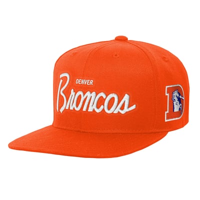 Denver Broncos Mitchell & Ness Youth Head Coach Flat Brim Snapback Hat - Orange
