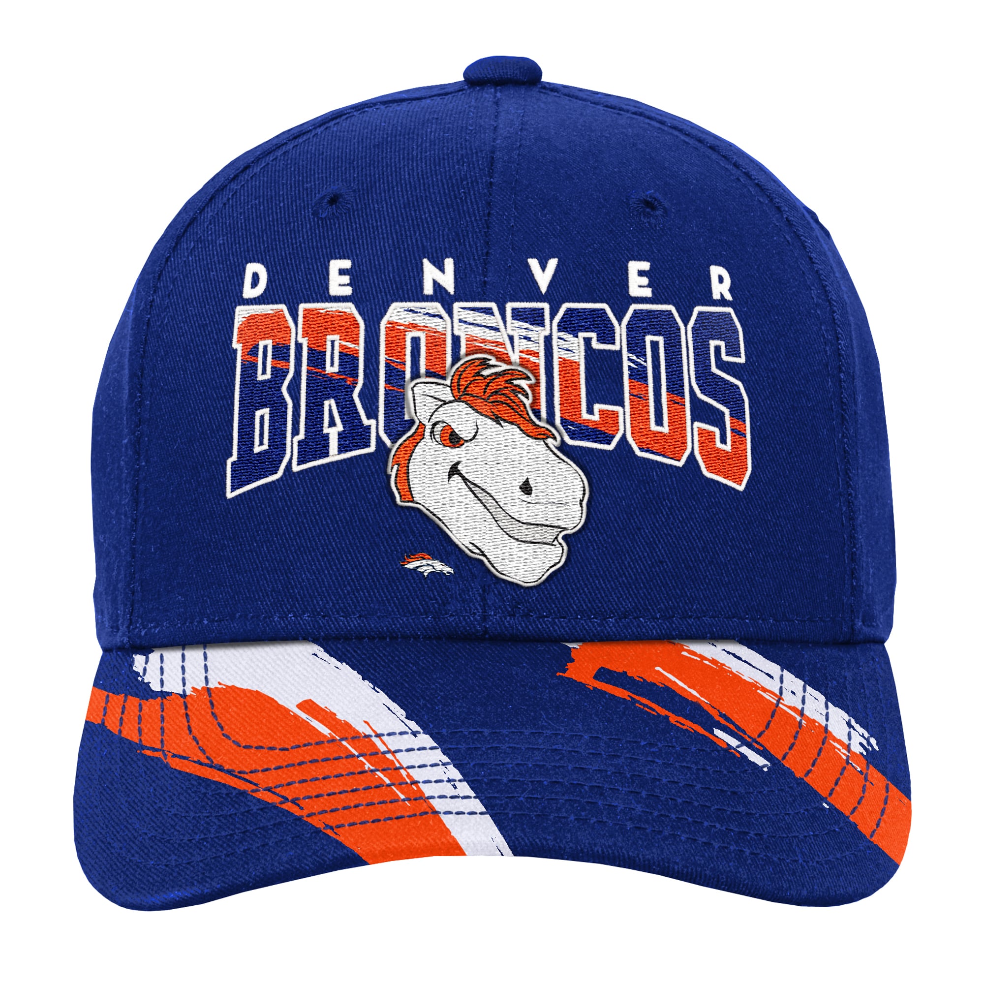 Youth Mitchell & Ness Royal Denver Broncos Big Head Pro Crown Snapback Hat