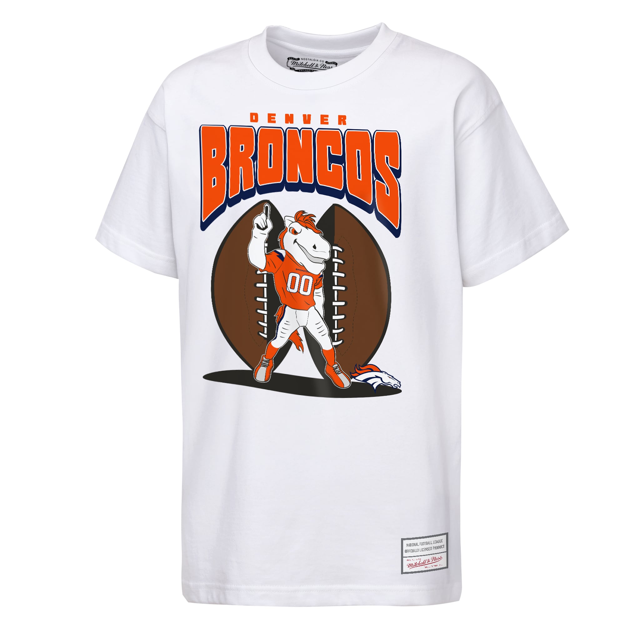 Youth Mitchell & Ness  White Denver Broncos Mascot Mania T-Shirt
