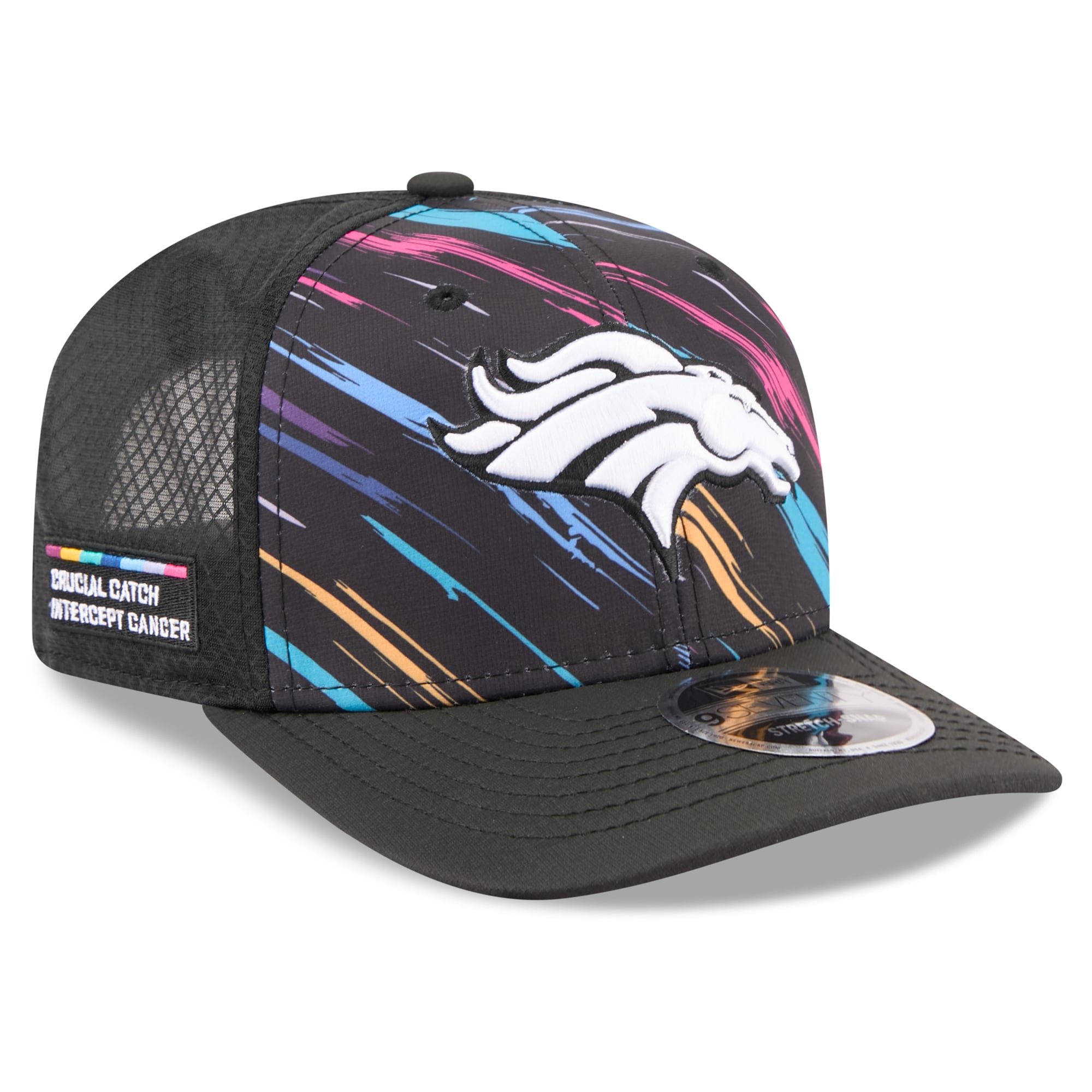 Youth New Era Black Denver Broncos 2026 NFL Crucial Catch 9SEVENTY Adjustable Trucker Hat