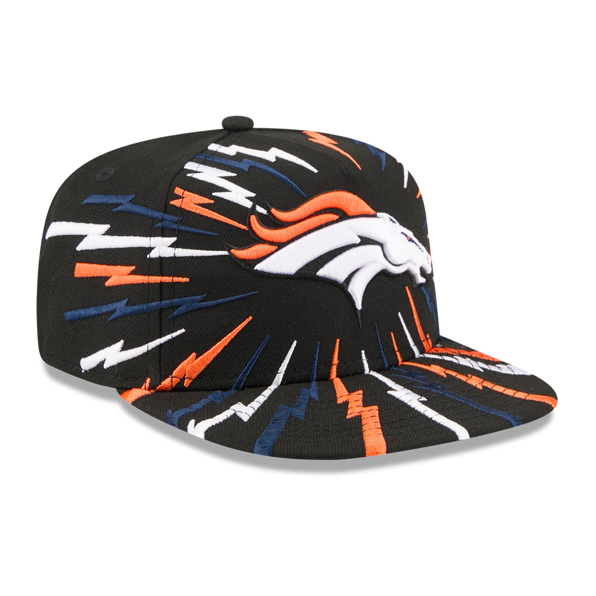 Youth New Era Black Denver Broncos Bolt A-Frame 9FIFTY Snapback Hat
