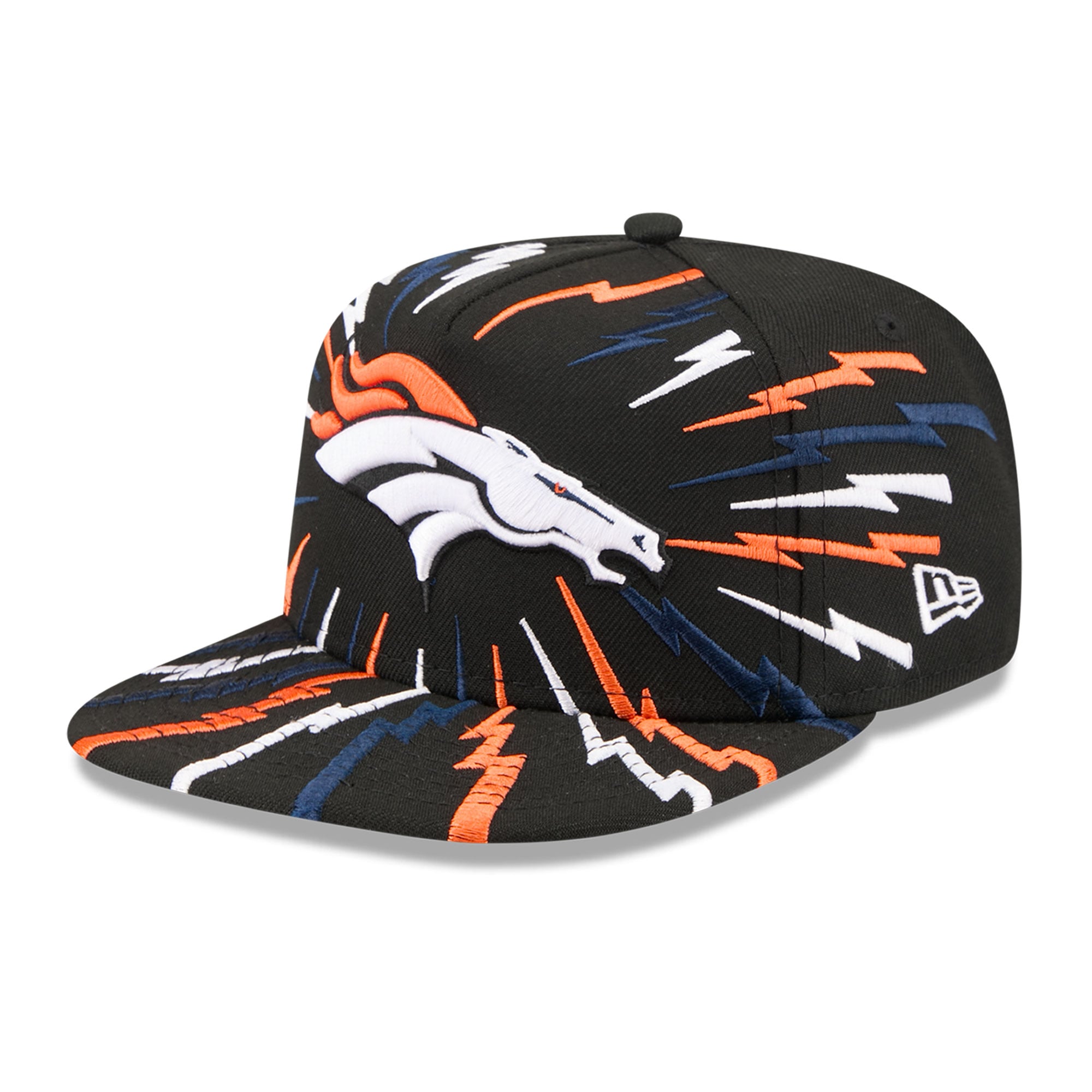 Youth New Era Black Denver Broncos Bolt A-Frame 9FIFTY Snapback Hat