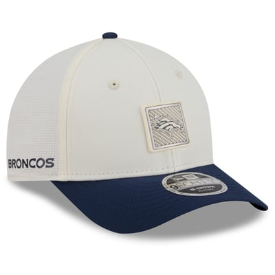 Denver Broncos New Era Youth 2026 Training Camp 9FORTY M-Crown Adjustable Hat - Cream/Navy