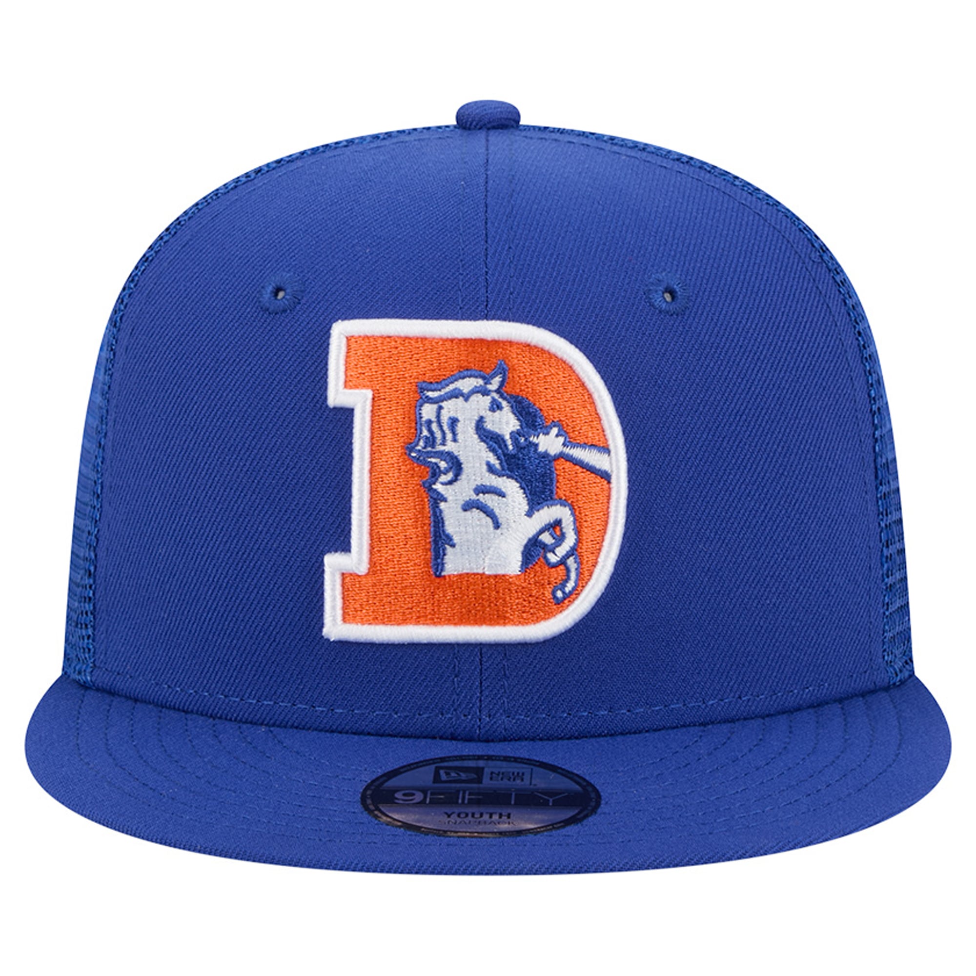 Casquette trucker New Era Royal Denver Broncos Throwback Main 9FIFTY pour jeunes