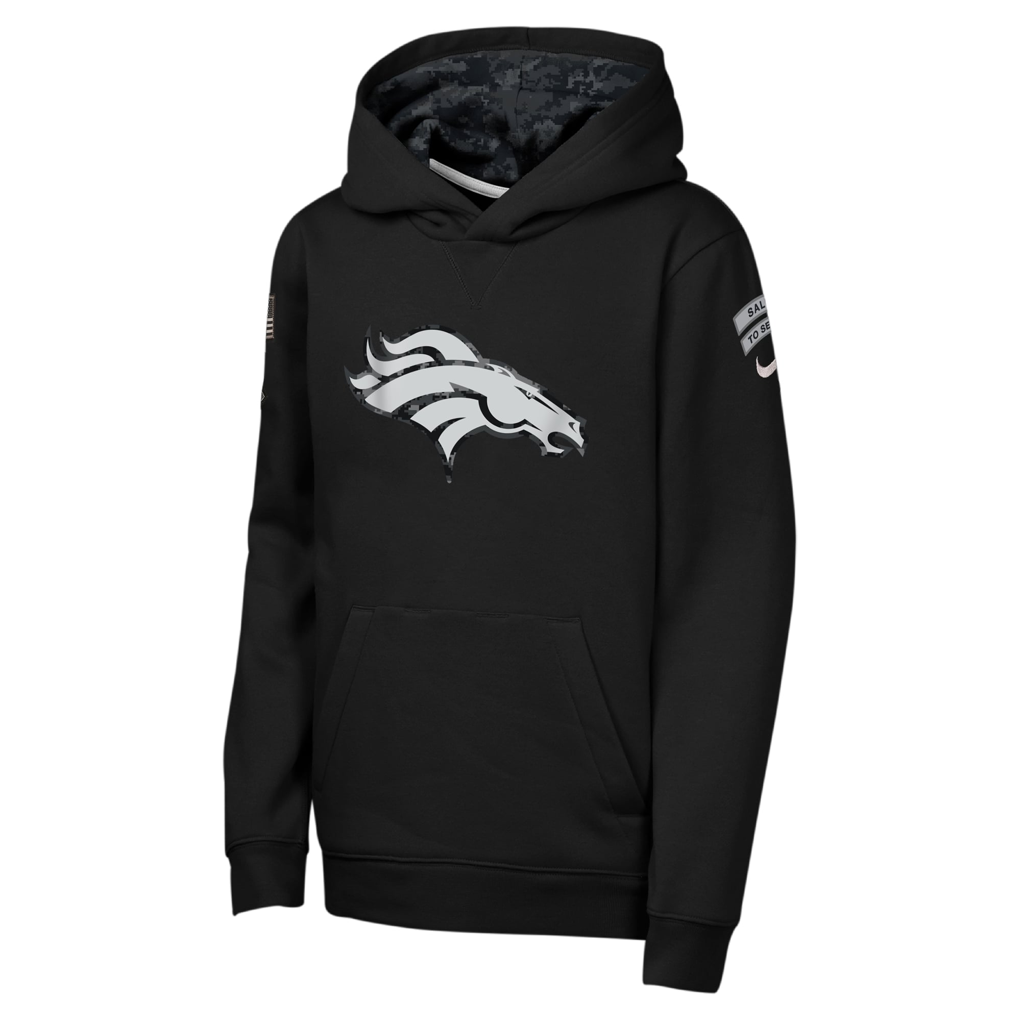 Sweat à capuche polaire Nike Denver Broncos 2026 Salute to Service Club pour jeunes, noir