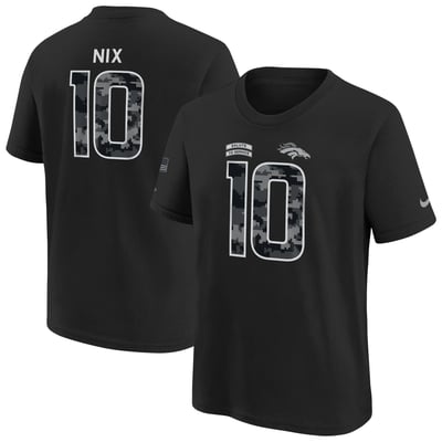 Bo Nix Denver Broncos Nike Youth 2026 Salute to Service Name & Number T-Shirt  - Black