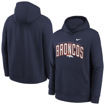 Denver Broncos Nike Youth Logo Arch Fleece Hoodie - Navy
