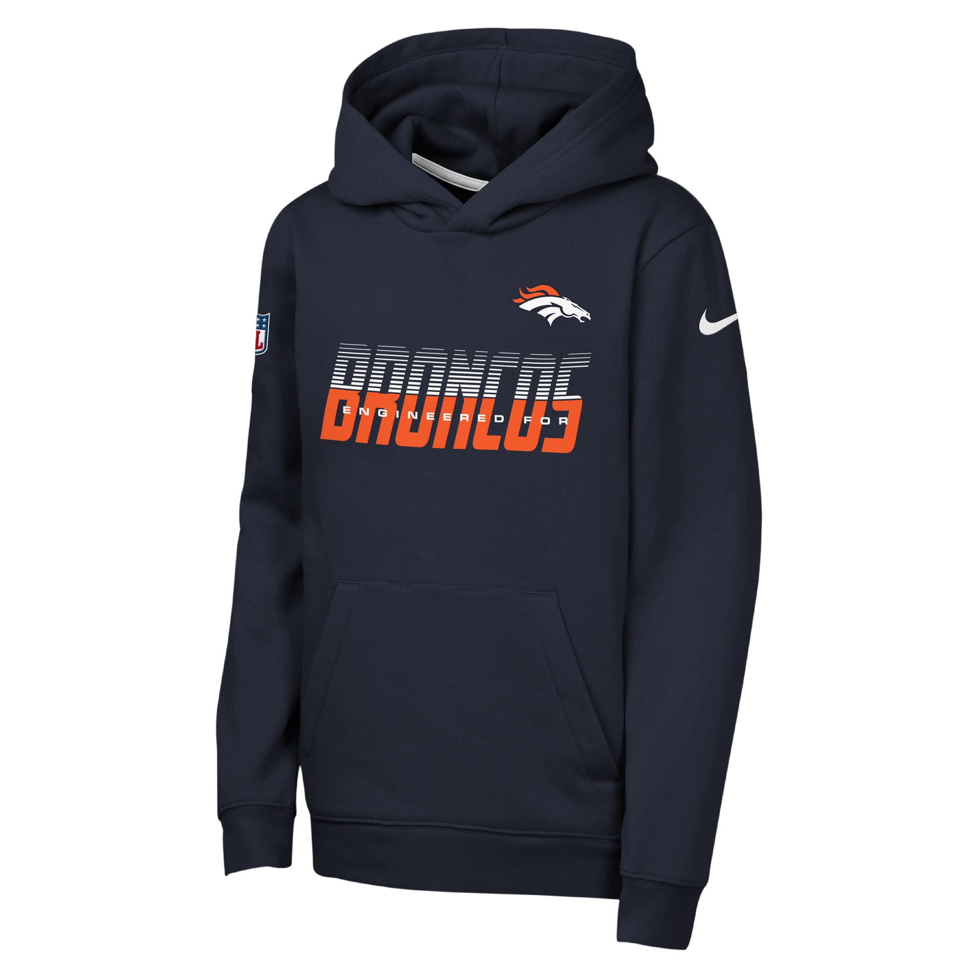 Sweat à capuche Nike Dri-FIT bleu marine Denver Broncos pour enfant