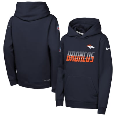 Denver Broncos Nike Youth Sideline Dri-FIT Hoodie - Navy