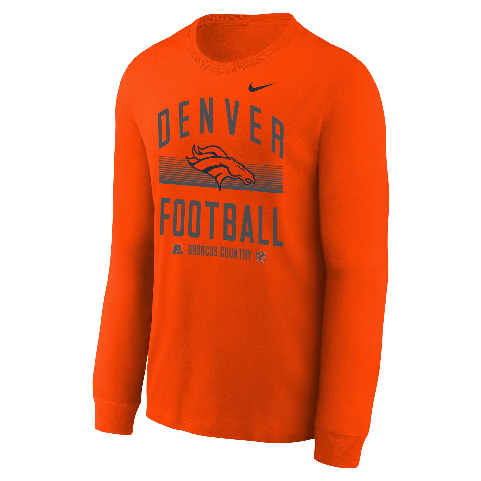 T-shirt à manches longues Nike orange Denver Broncos Essential pour jeunes
