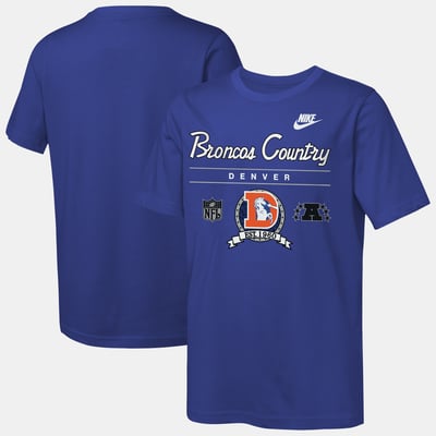  Denver Broncos Nike Youth Hometown Rewind Slub Dri-FIT T-Shirt - Royal