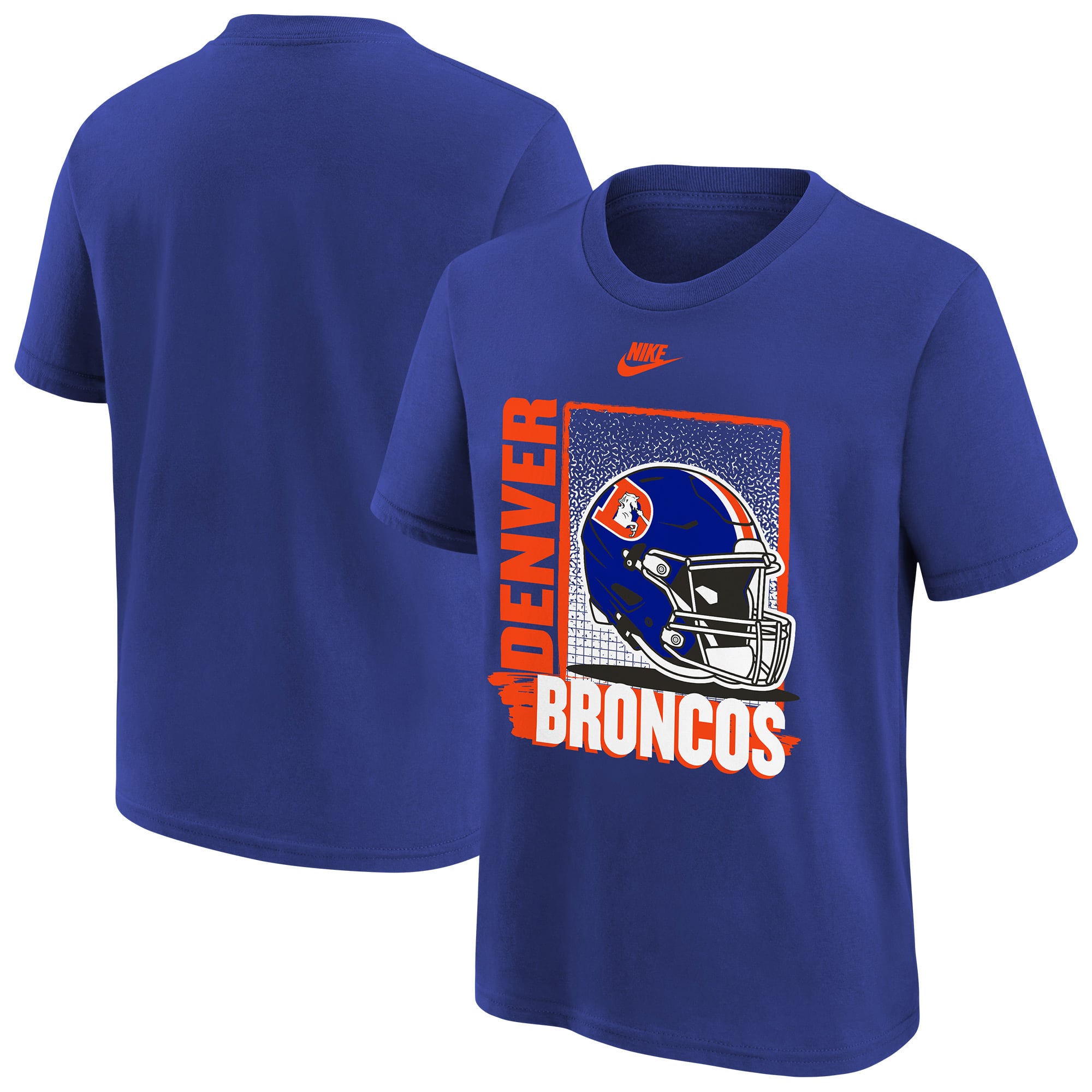 Youth Nike  Royal Denver Broncos Vintage Helmet T-Shirt