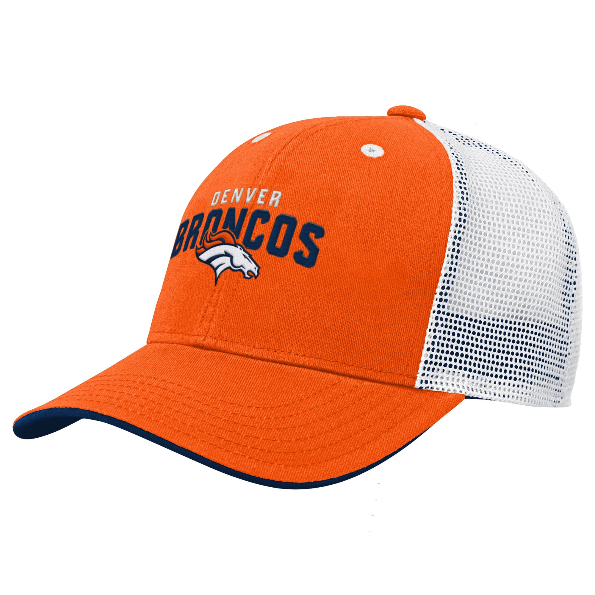 Casquette trucker ajustable Denver Broncos Core Lockup orange pour jeunes