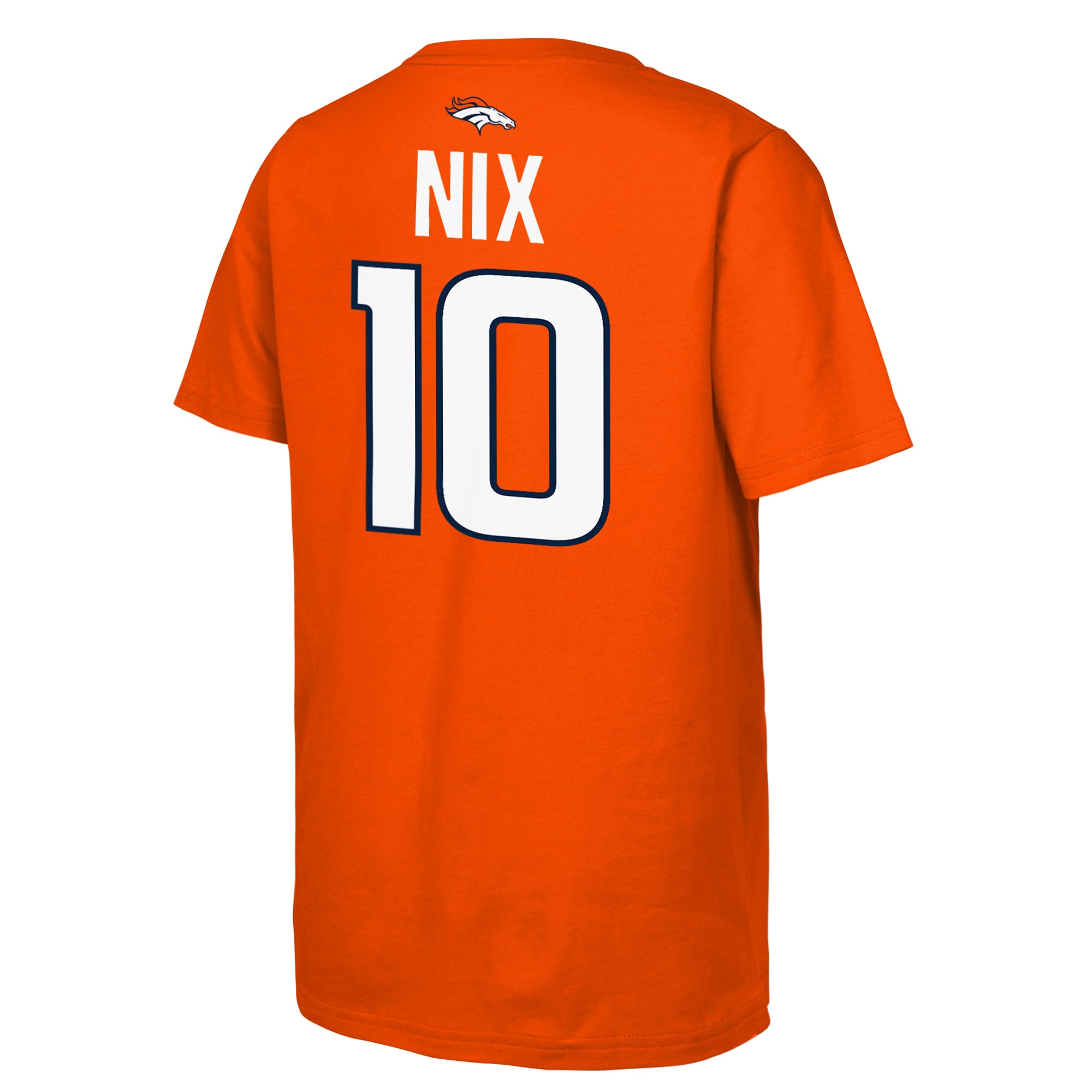 T-shirt Outerstuff pour jeunes Bo Nix orange Denver Broncos avec nom et numéro