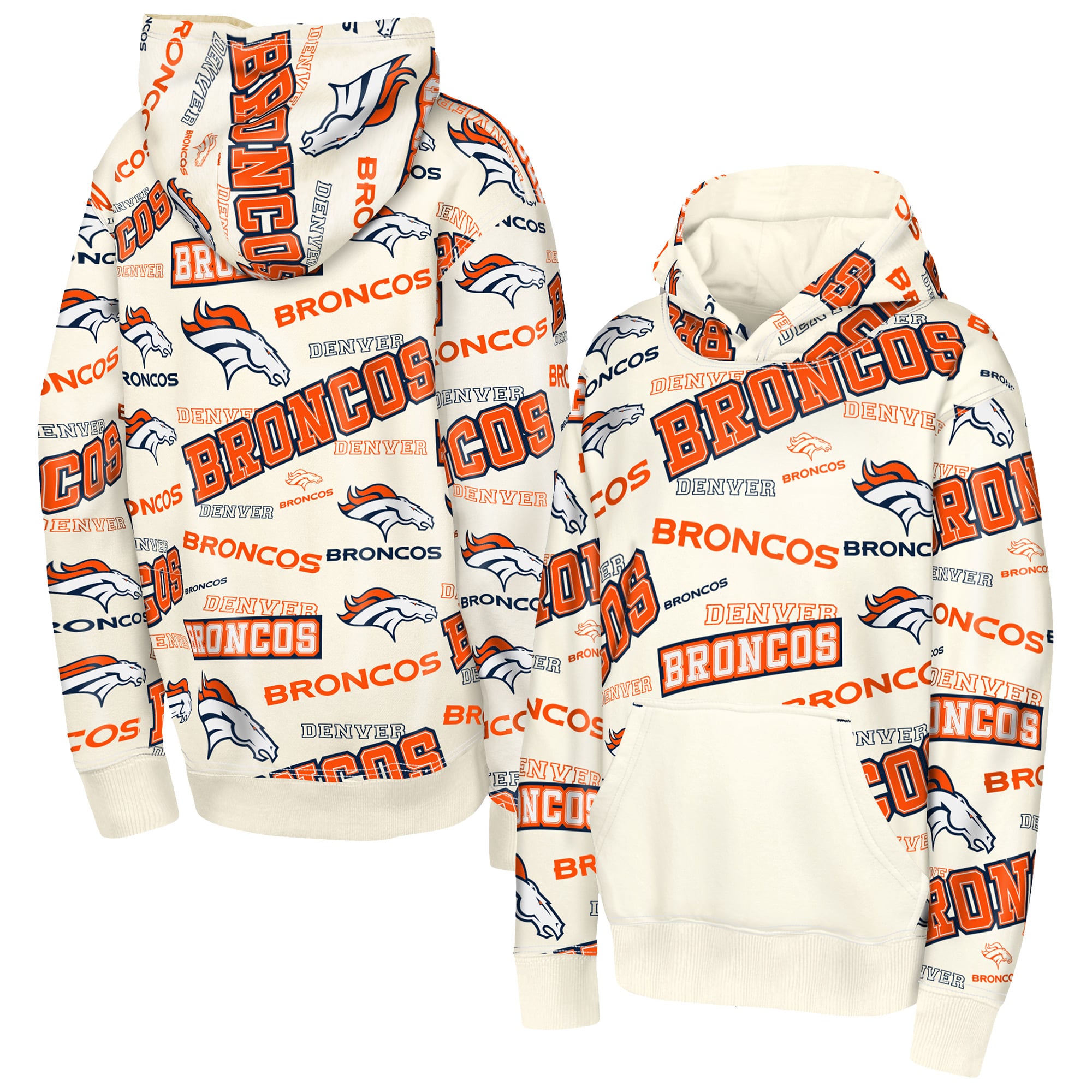 Sweat à capuche Youth Outerstuff Cream Denver Broncos Shake & Bake