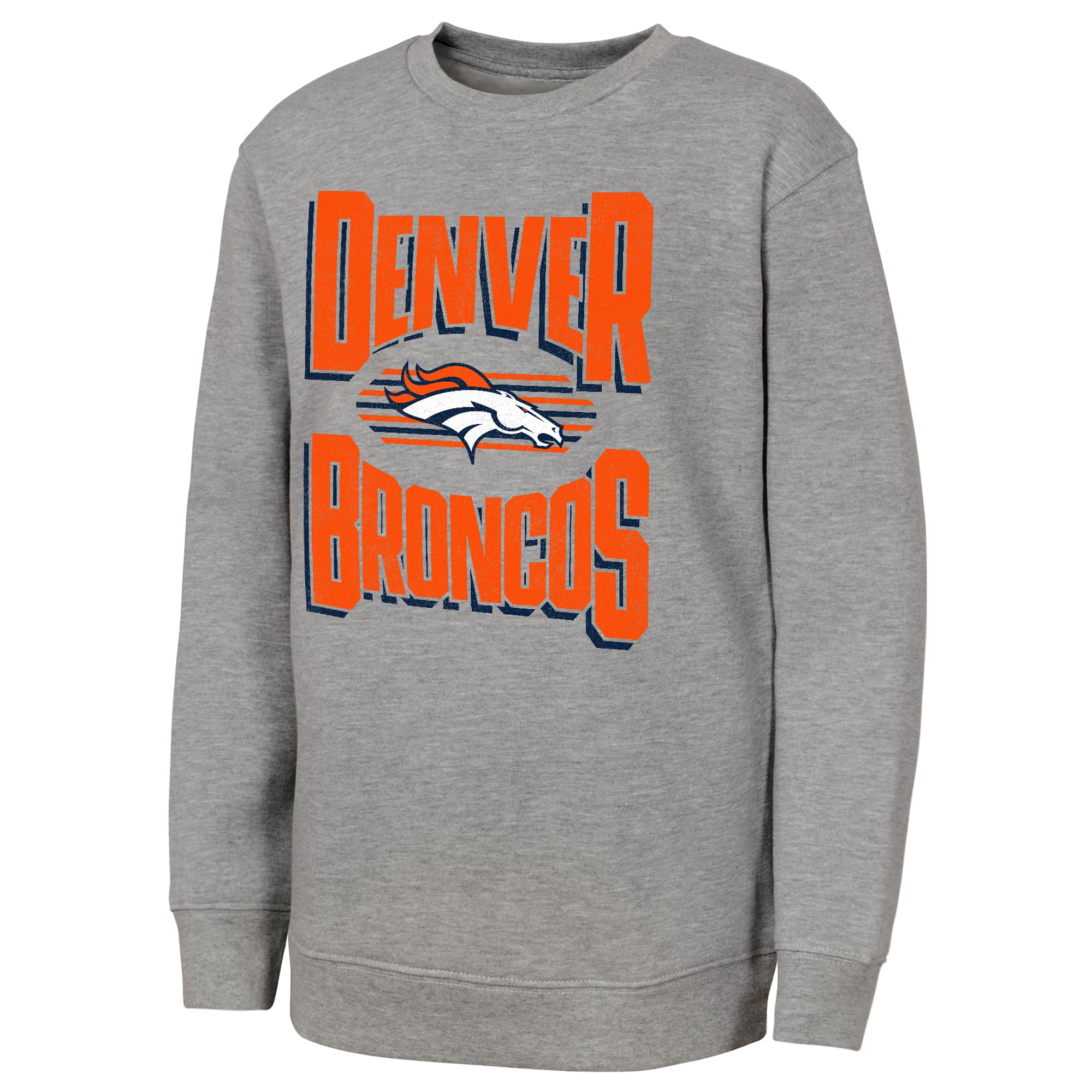 Youth Outerstuff Gray Denver Broncos Jet Stream Sweatshirt
